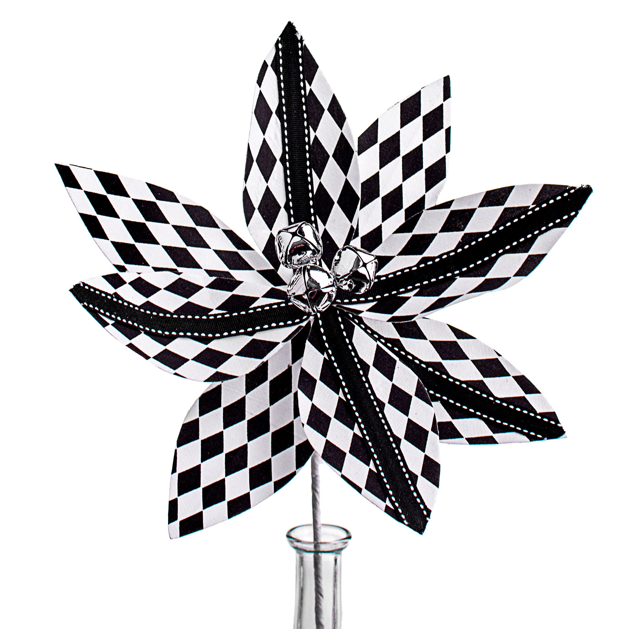 21" Poinsettia Spray: Harlequin Item Number: 84777BKWT