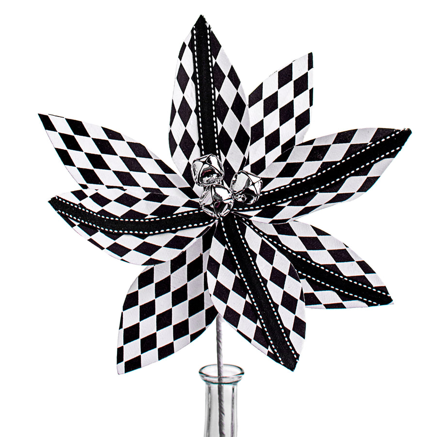 21" Poinsettia Spray: Harlequin Item Number: 84777BKWT