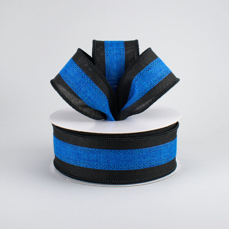 1.5" Police Support Ribbon: Black & Blue (10 Yards) Lifestyle Photo