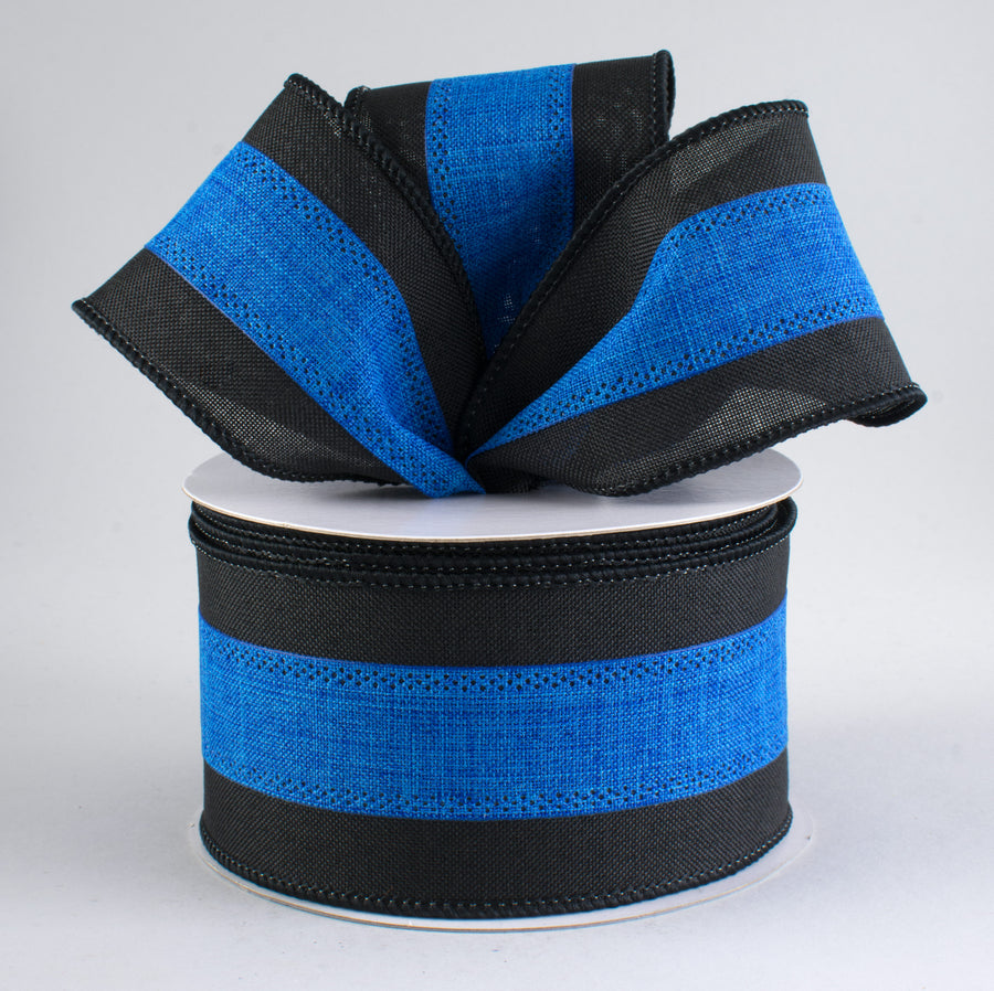 2.5" Police Support Ribbon: Black & Blue (10 Yards) Lifestyle Photo