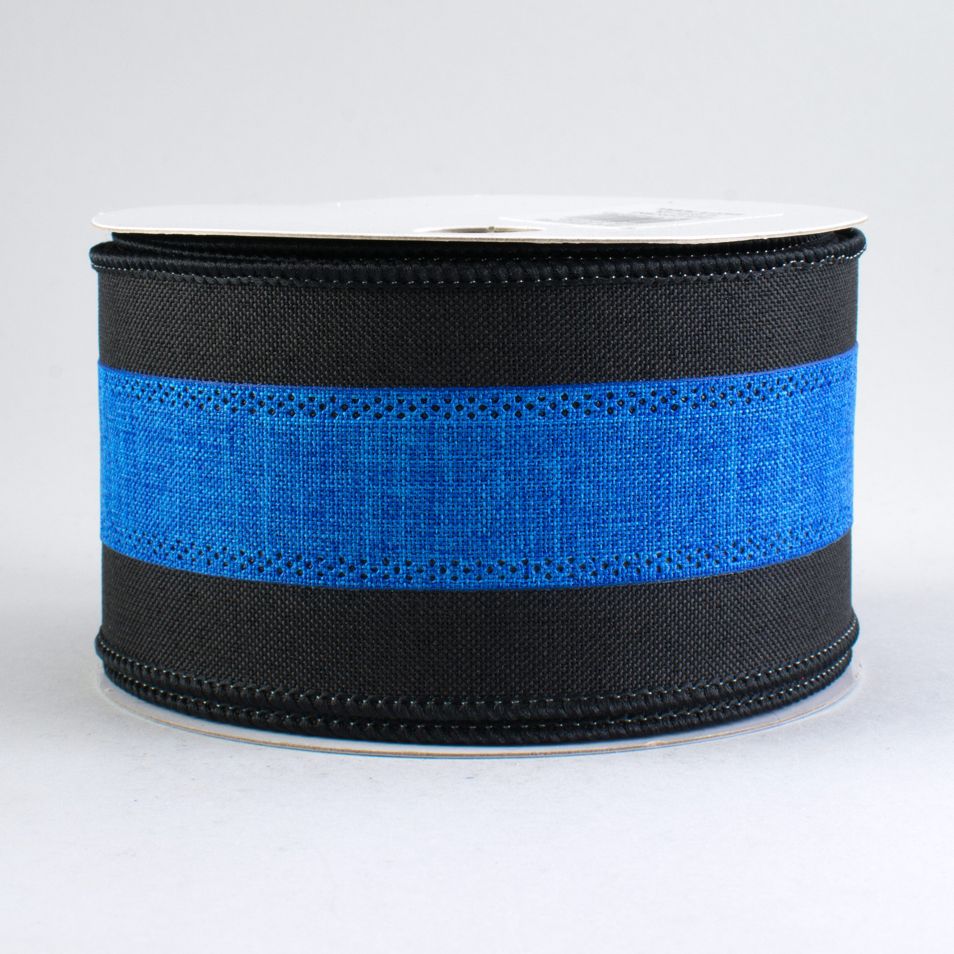 2.5" Police Support Ribbon: Black & Blue (10 Yards)