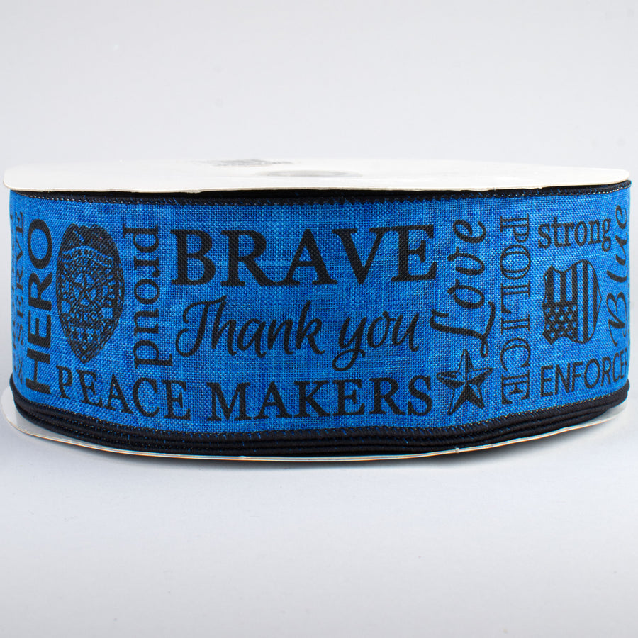 2.5" Police Support Ribbon: Black & Royal Blue (50 Yards)
