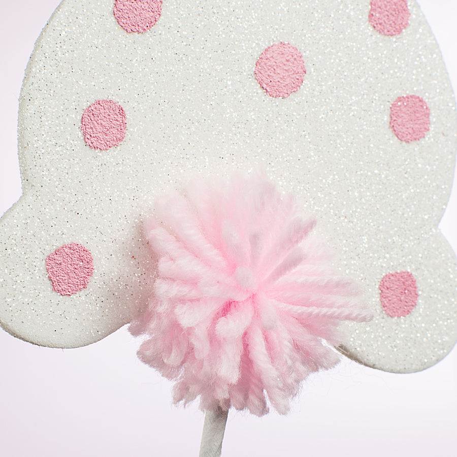 19" Polka Dot Bunny Pick: White detail photo 3