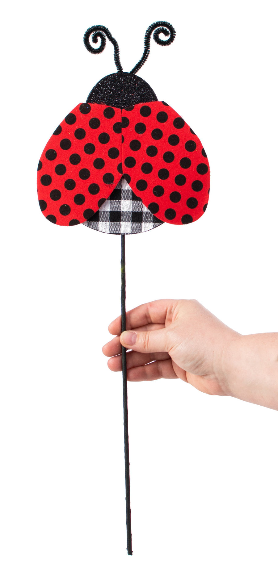 20" Polka Dot & Check Ladybug Spray Lifestyle Photo