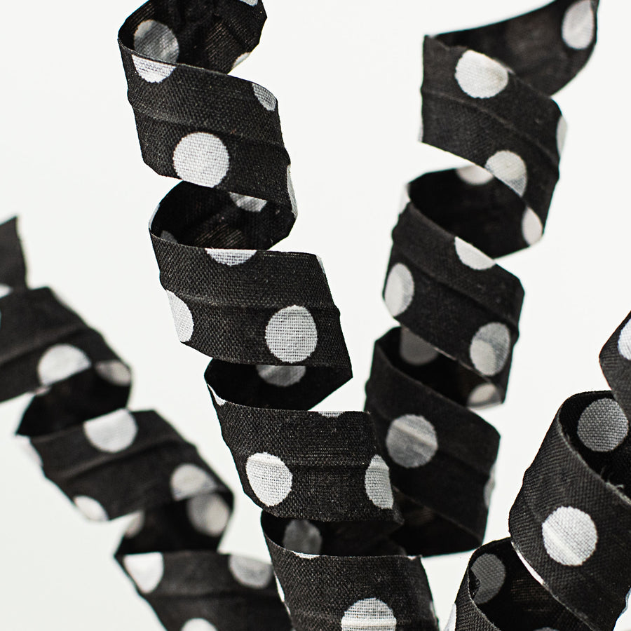 16" Polka Dot Curly Pick: Black & White Lifestyle Photo