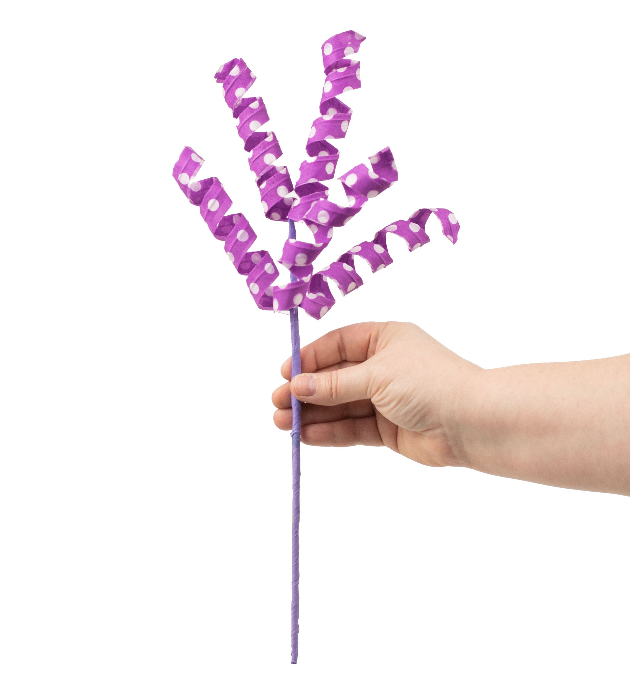 16" Polka Dot Curly Pick: Purple detail photo 3