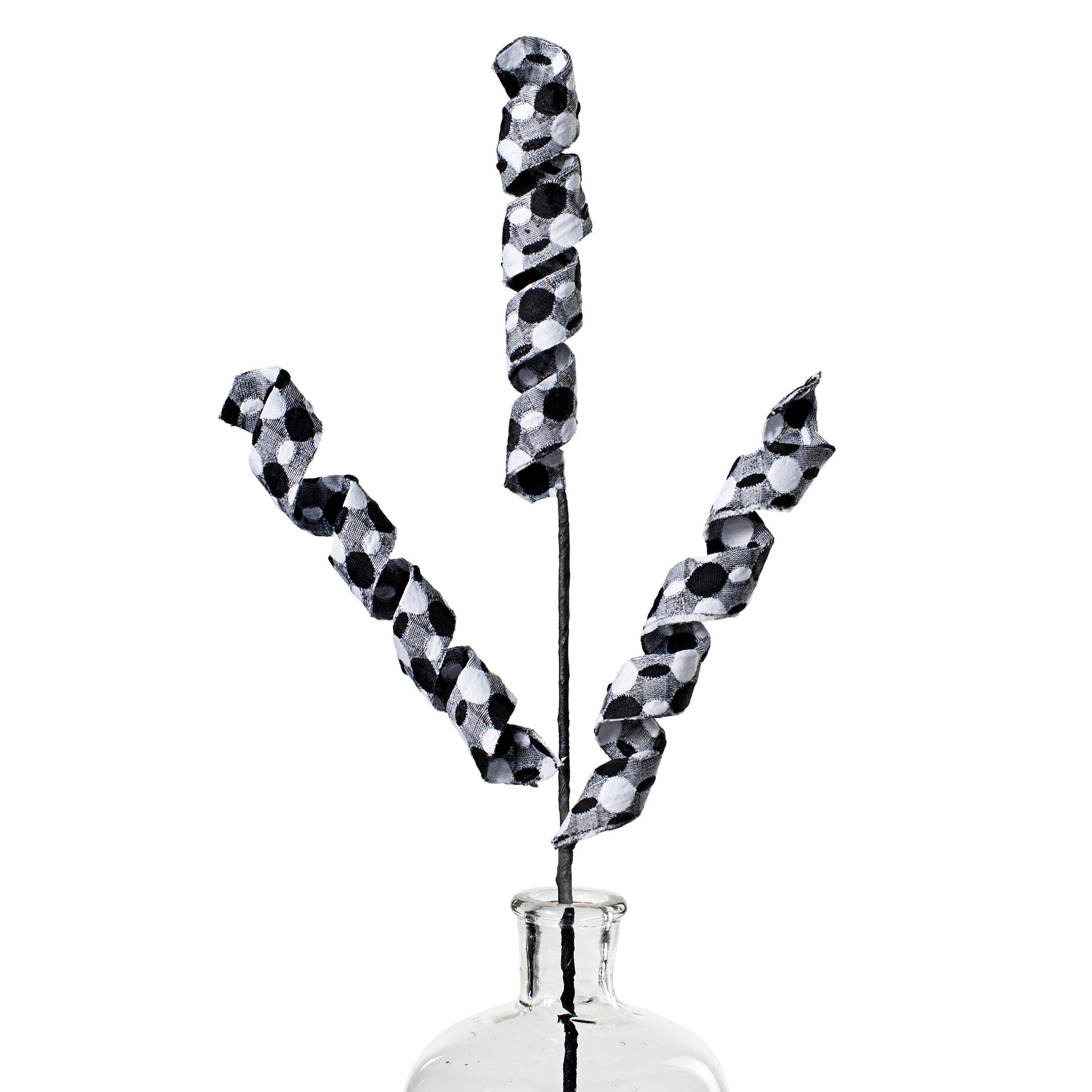 25" Polka Dot Curly Spray: Black & White Item Number: 56915BKWT