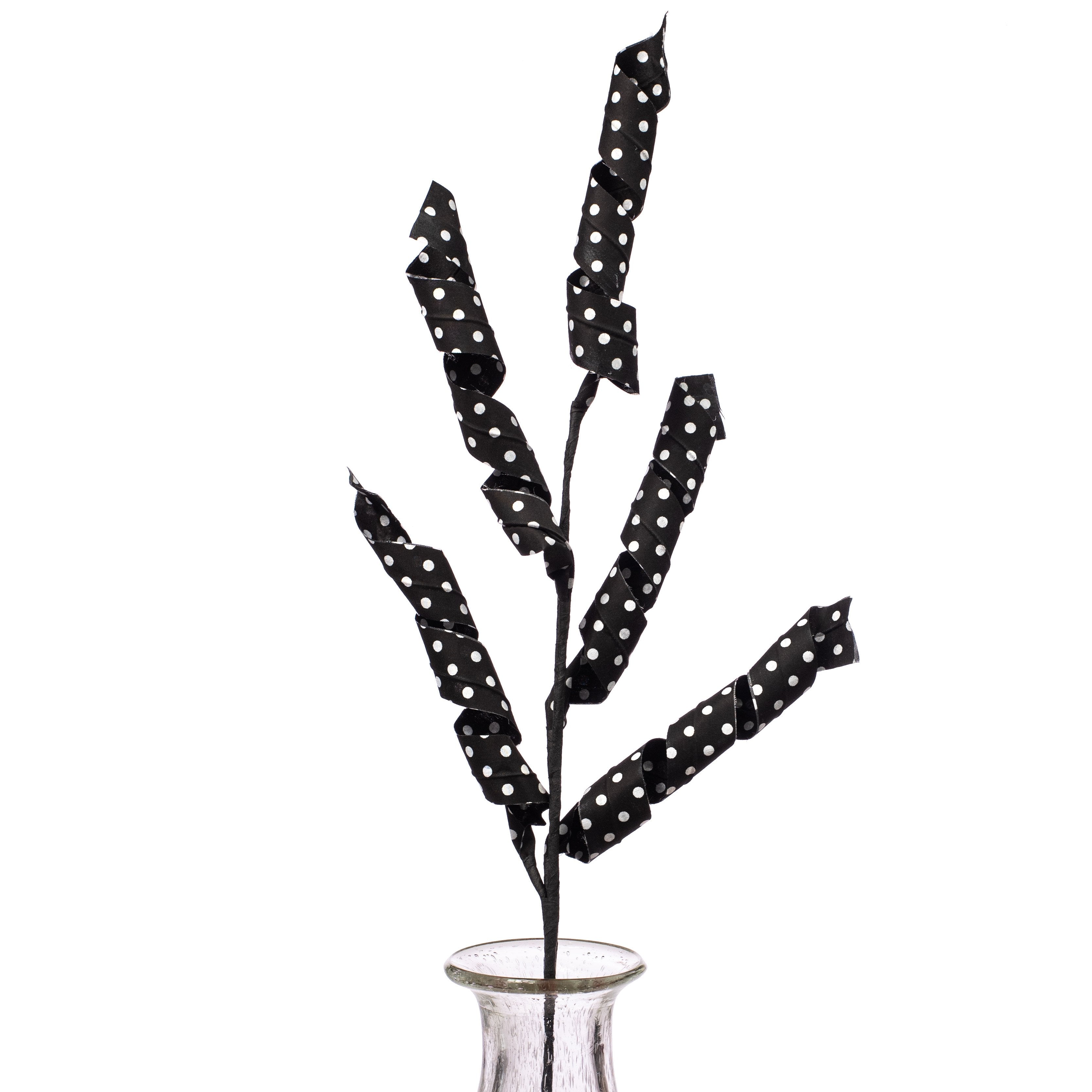 28" Polka Dot Curly Spray: Black & White Item Number: 62342BKWT