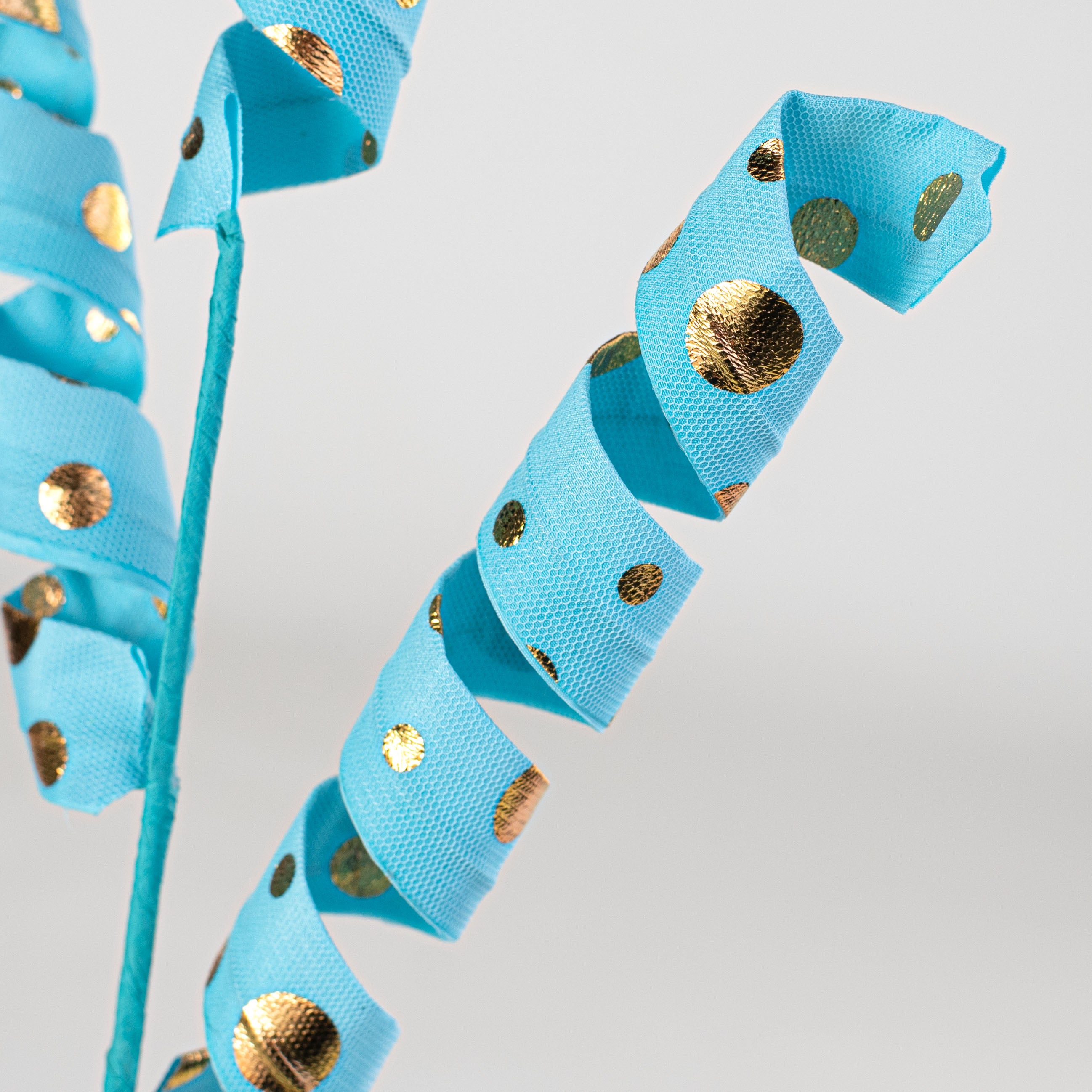 24" Polka Dot Curly Spray: Blue & Gold Lifestyle Photo