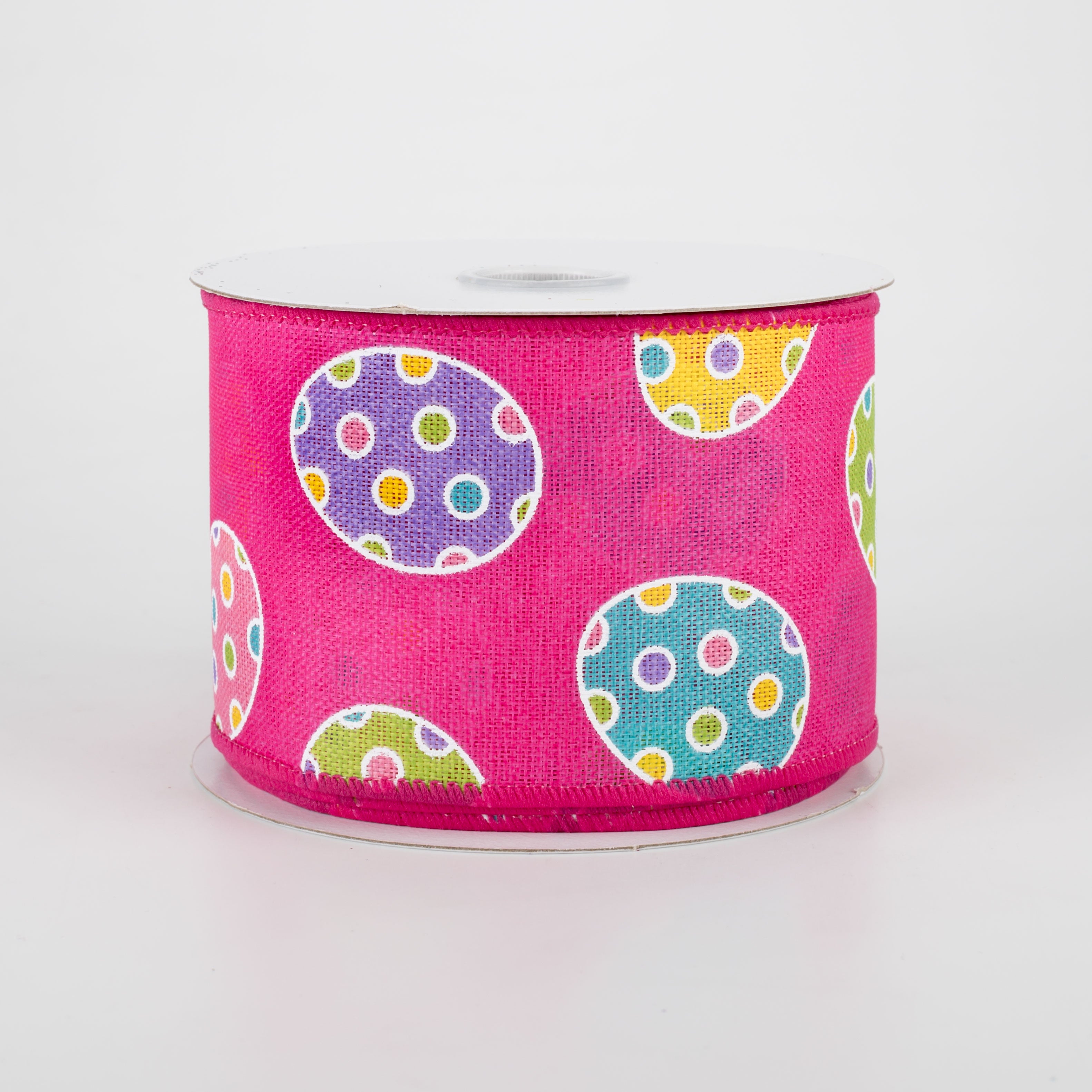 2.5" Polka Dot Easter Eggs Ribbon: Fuchsia (10 Yards) Item Number: 31003-40-28