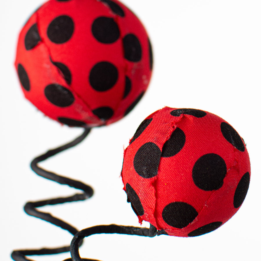 16" Polka Dot Fabric Ball Pick: Red & Black Lifestyle Photo