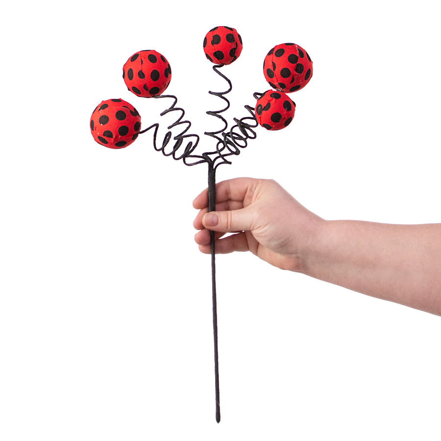 16" Polka Dot Fabric Ball Pick: Red & Black detail photo 3