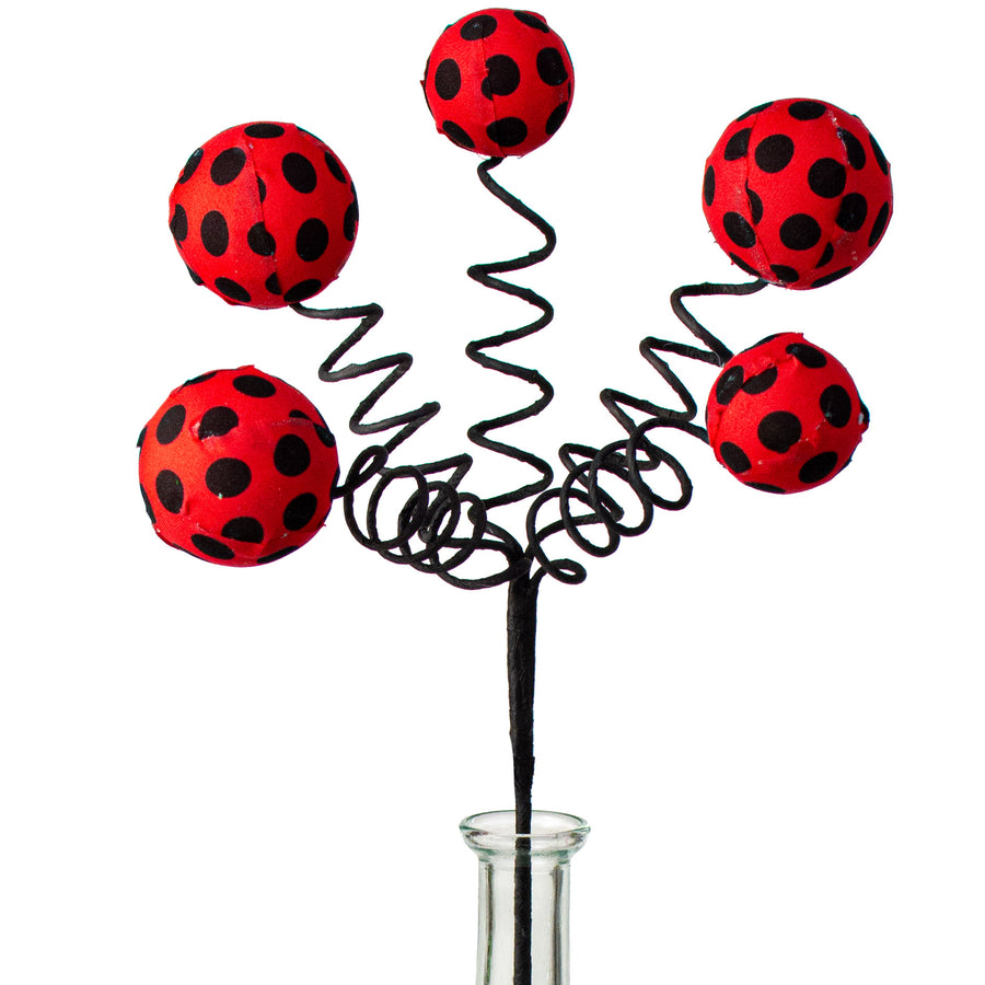16" Polka Dot Fabric Ball Pick: Red & Black Item Number: 62975RDBK