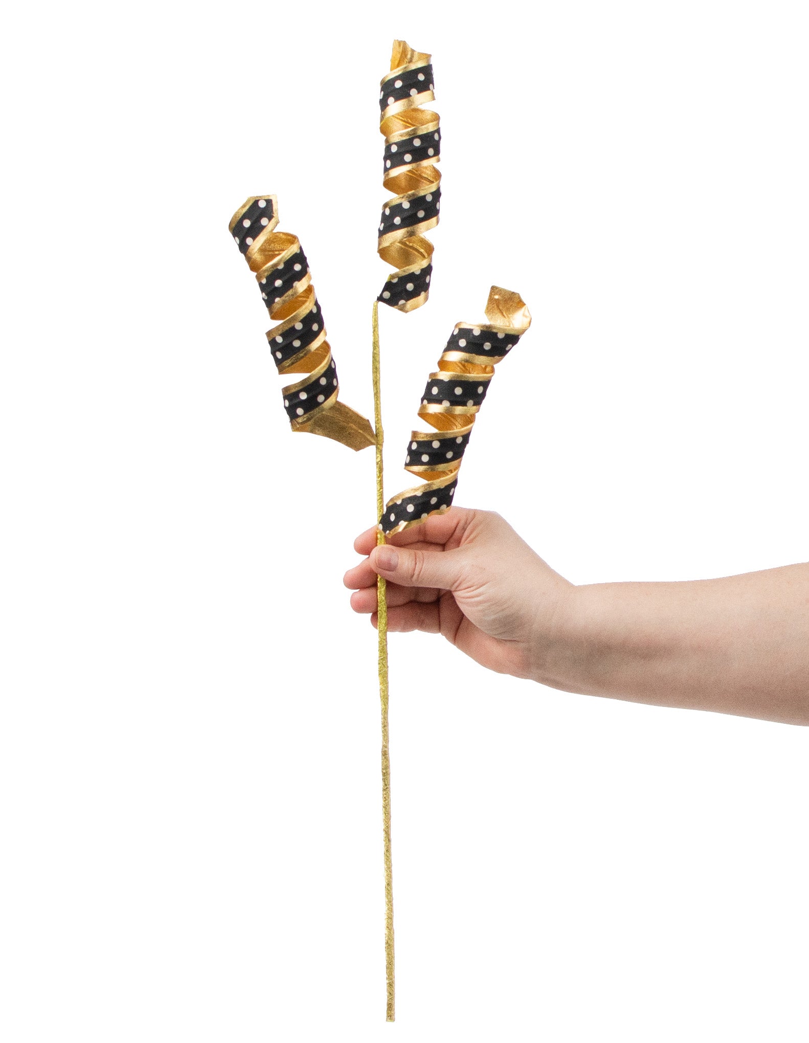 24" Double Sided Polka Dot & Gold Curl Spray detail photo 3