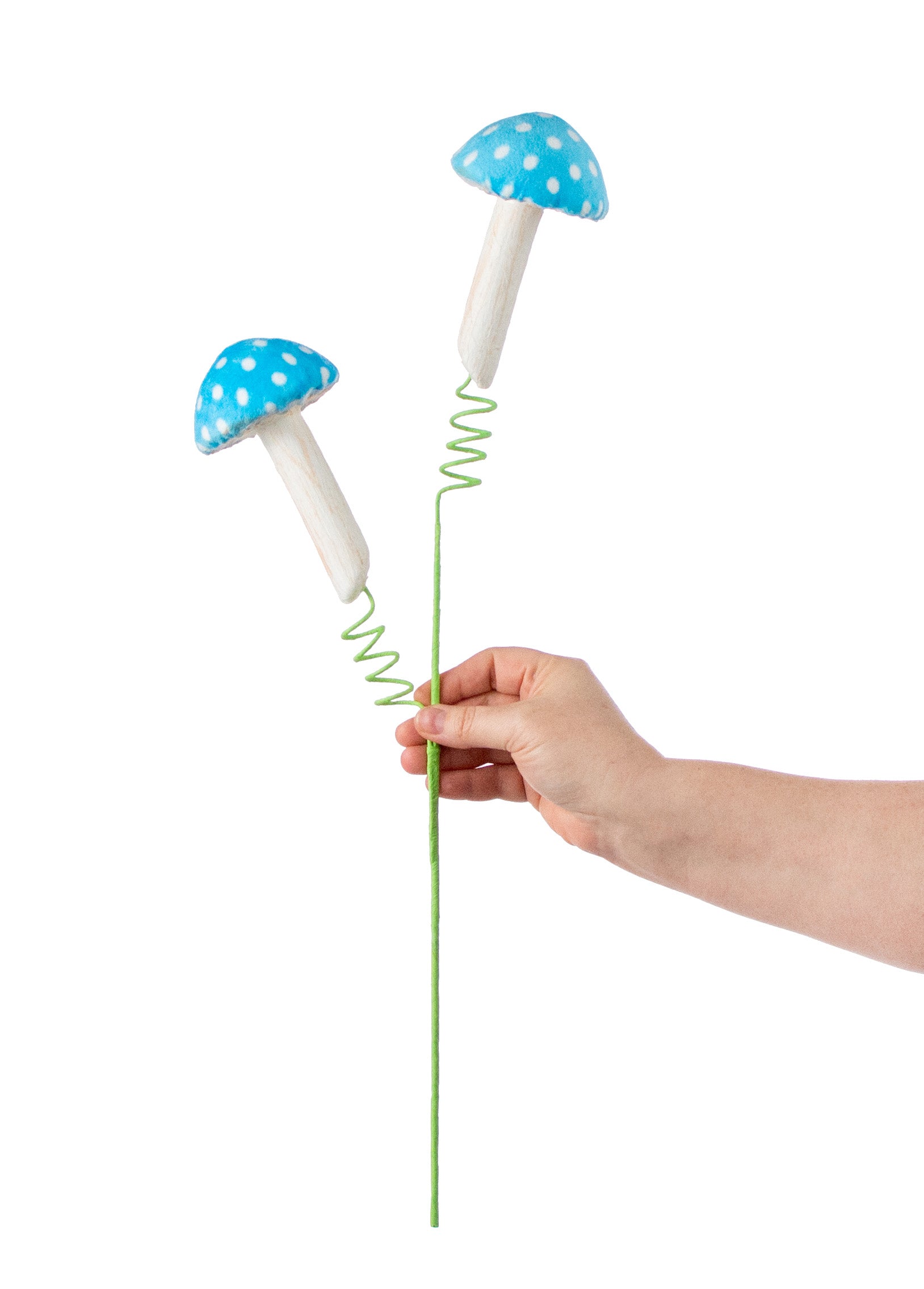 22" Polka Dot Mushroom Spray: Blue detail photo 3