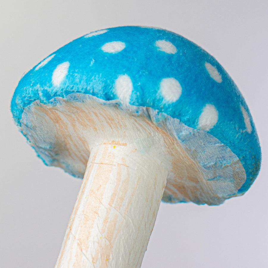 22" Polka Dot Mushroom Spray: Blue detail photo 4