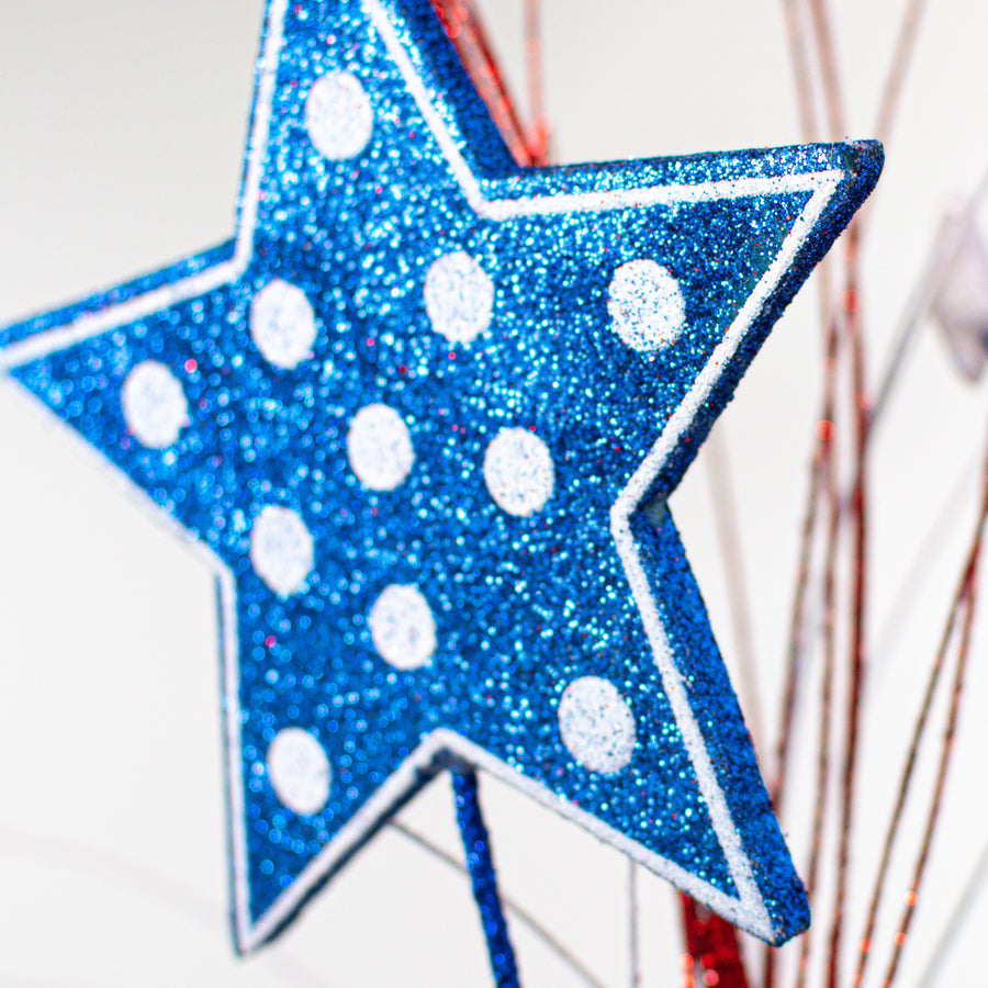 29" Polka Dot Star Spray: Red, White, Blue Lifestyle Photo
