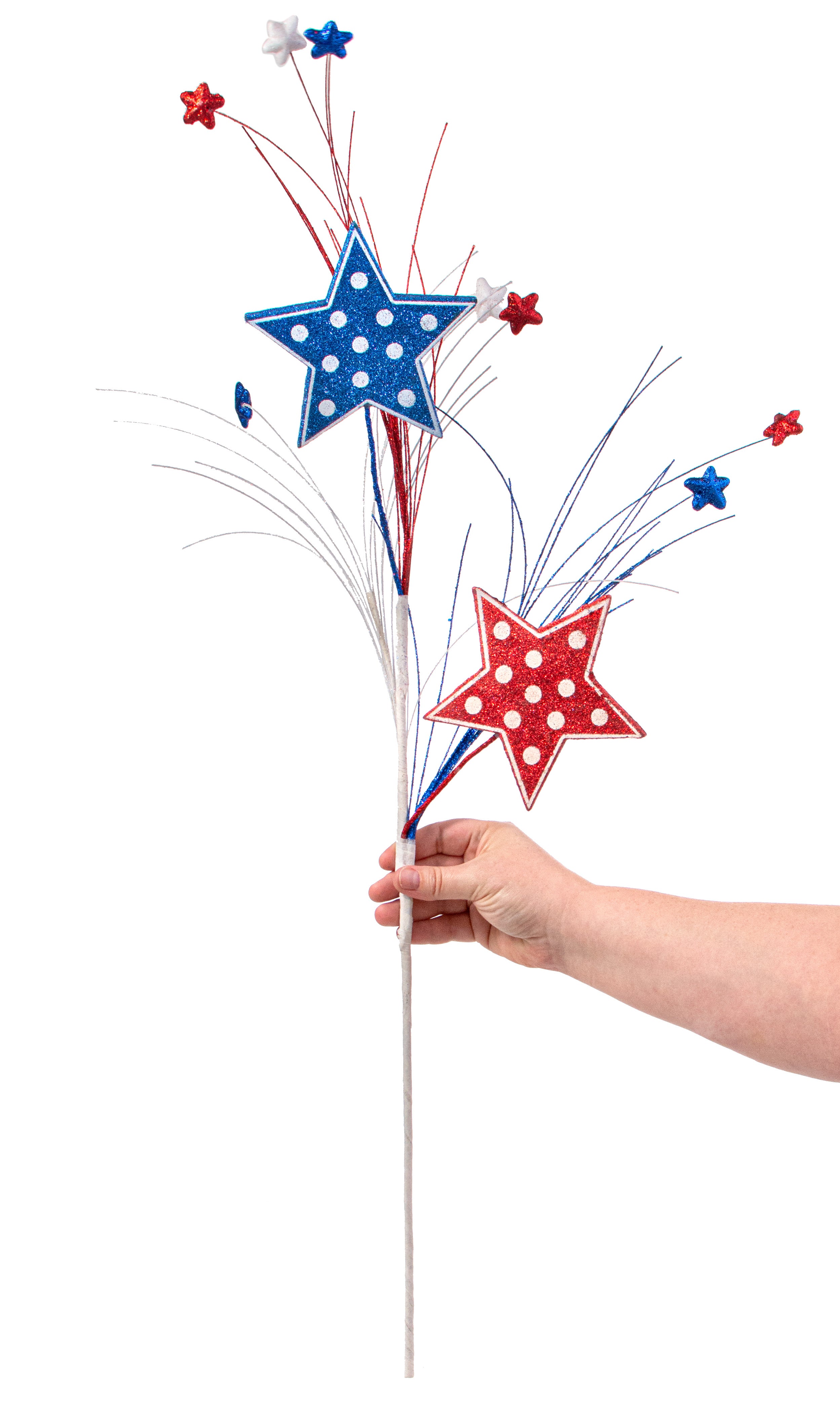 29" Polka Dot Star Spray: Red, White, Blue detail photo 3