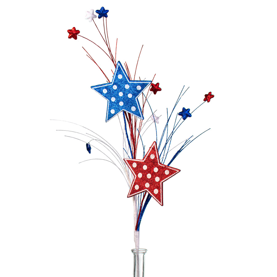 29" Polka Dot Star Spray: Red, White, Blue Item Number: 74150RWB