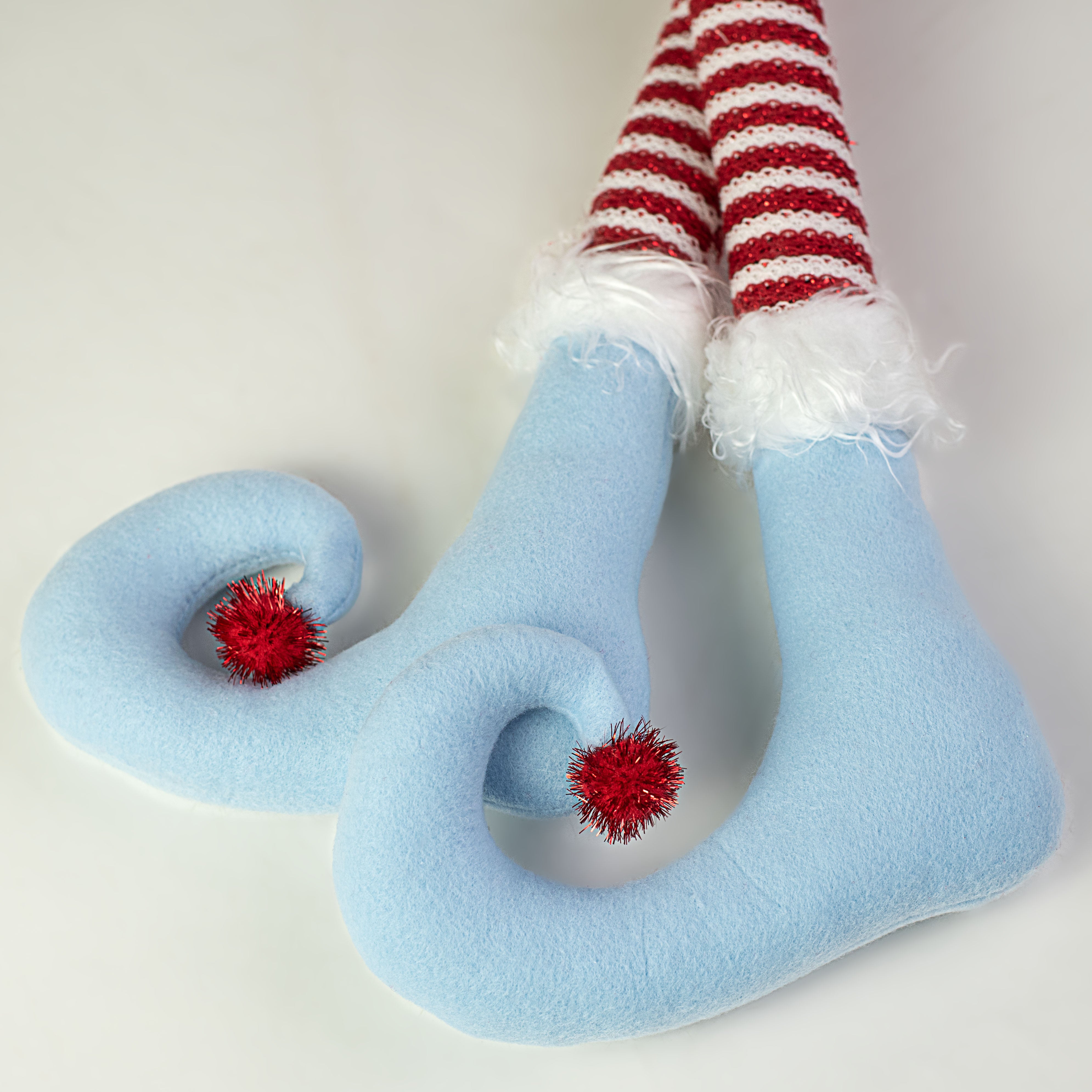 Polka Dot & Stripe Hat With Legs Elf Wreath Accent: Ice Blue detail photo 4