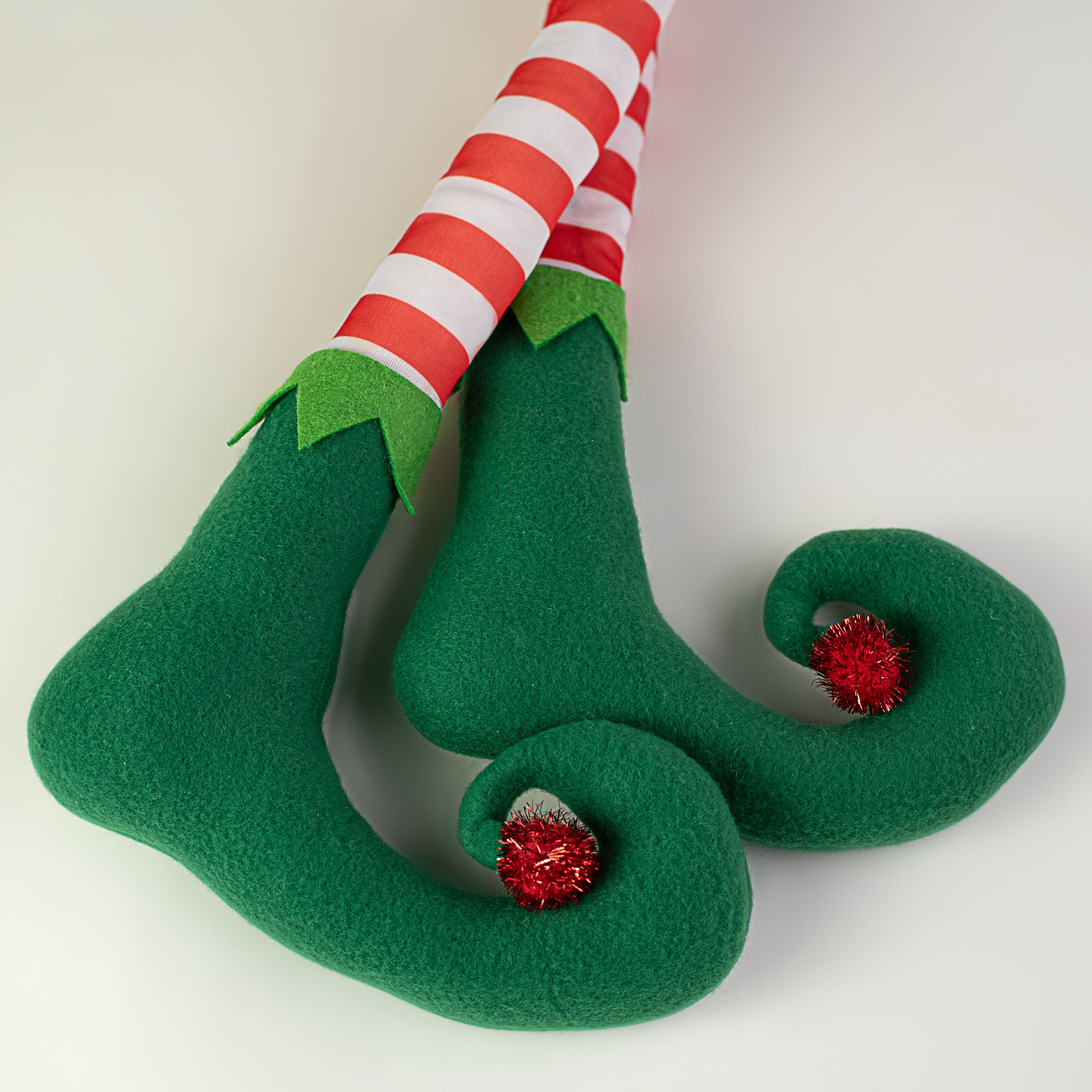 Polka Dot & Stripe Hat With Legs Elf Wreath Accent: Red & Emerald Green detail photo 4