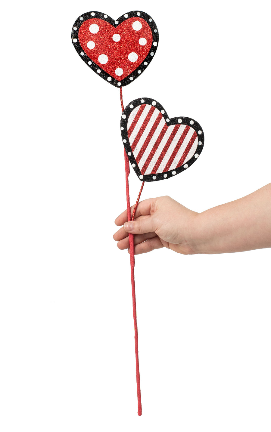 24" Polka Dot Stripe Heart Spray detail photo 3