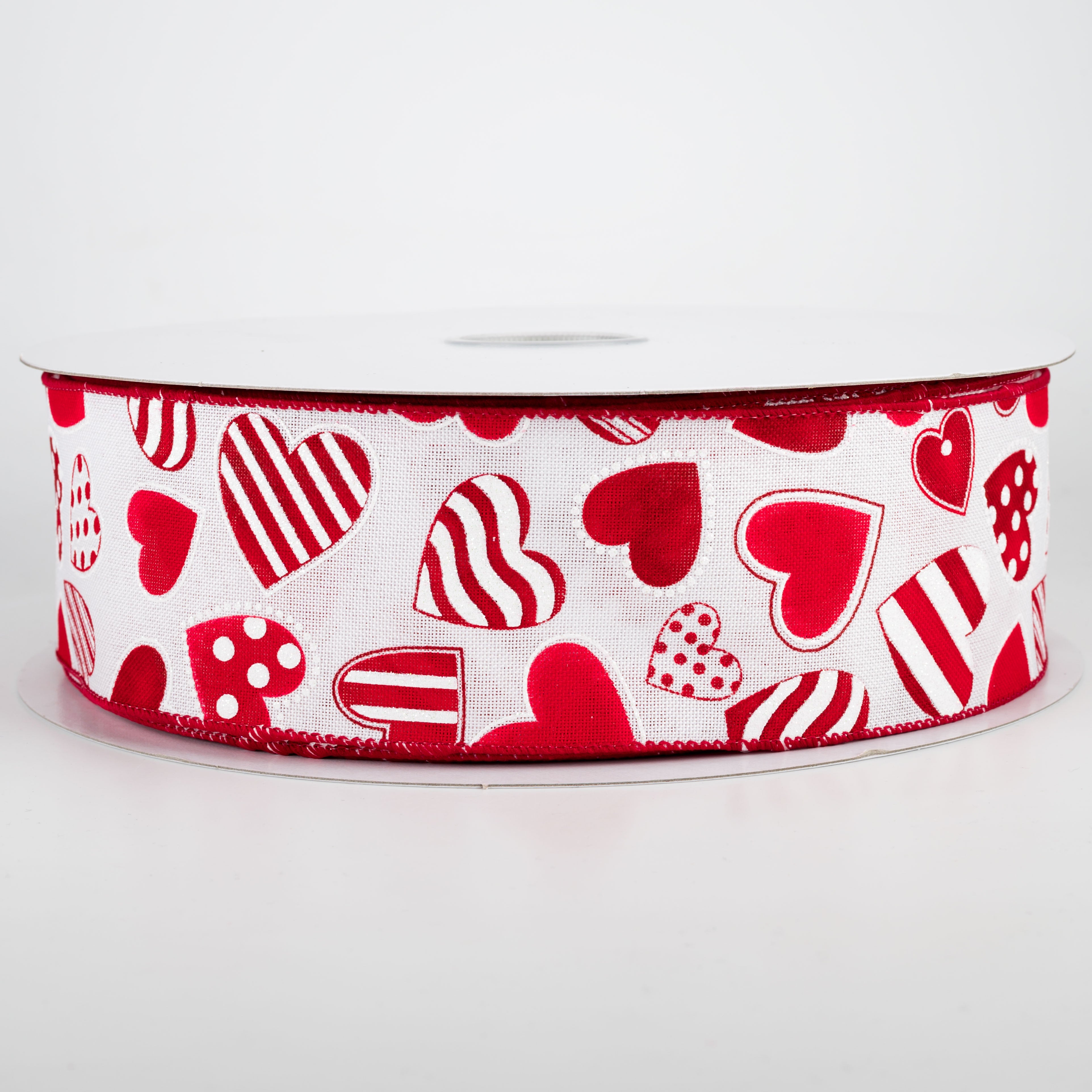 2.5" Polka Dot, Stripe, Solid Hearts Ribbon (50 Yards) Item Number: 811-40-044