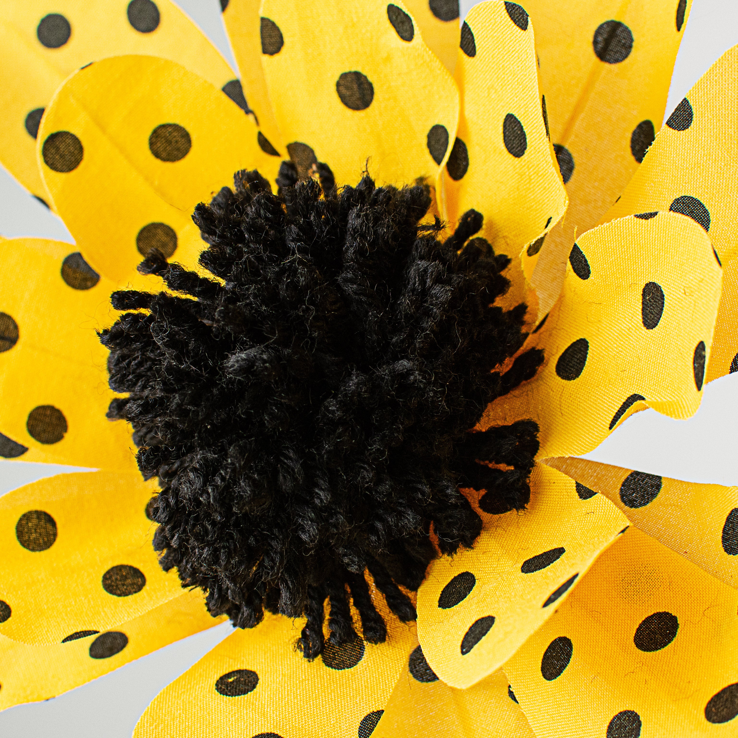 24" Polka Dot Sunflower Pick: Yellow & Black detail photo 4