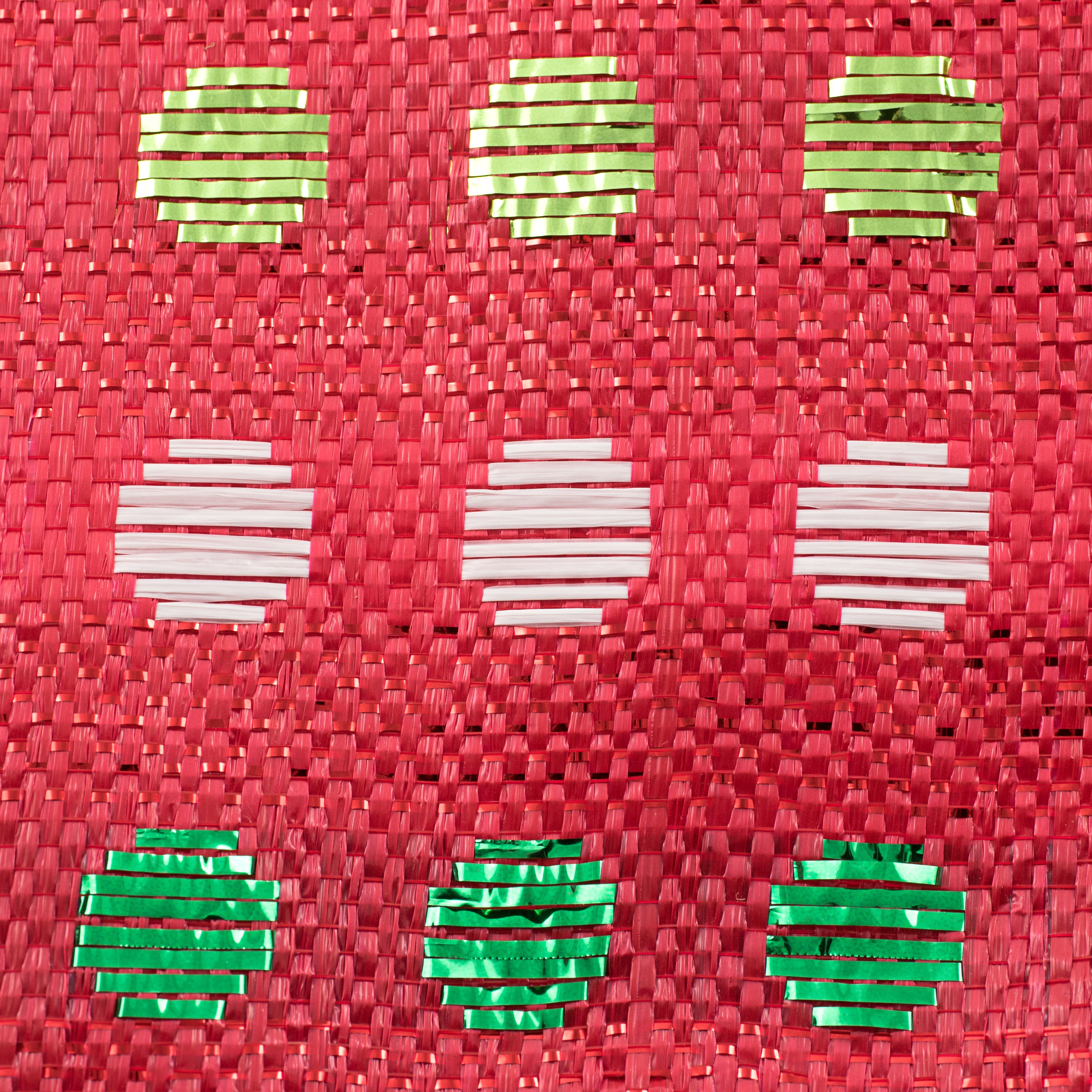 10" Polka Dot Woven Mesh: Red, Green, White detail photo 3