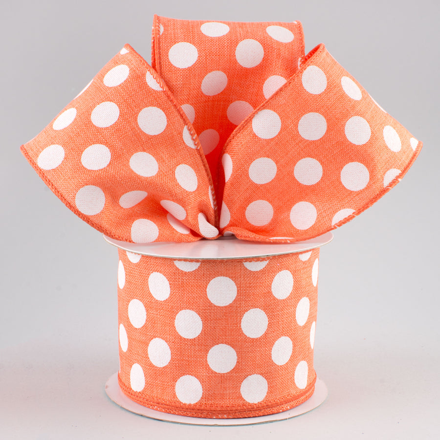 2.5" Polka Dots Ribbon: Dark Coral & White (10 Yards) Lifestyle Photo
