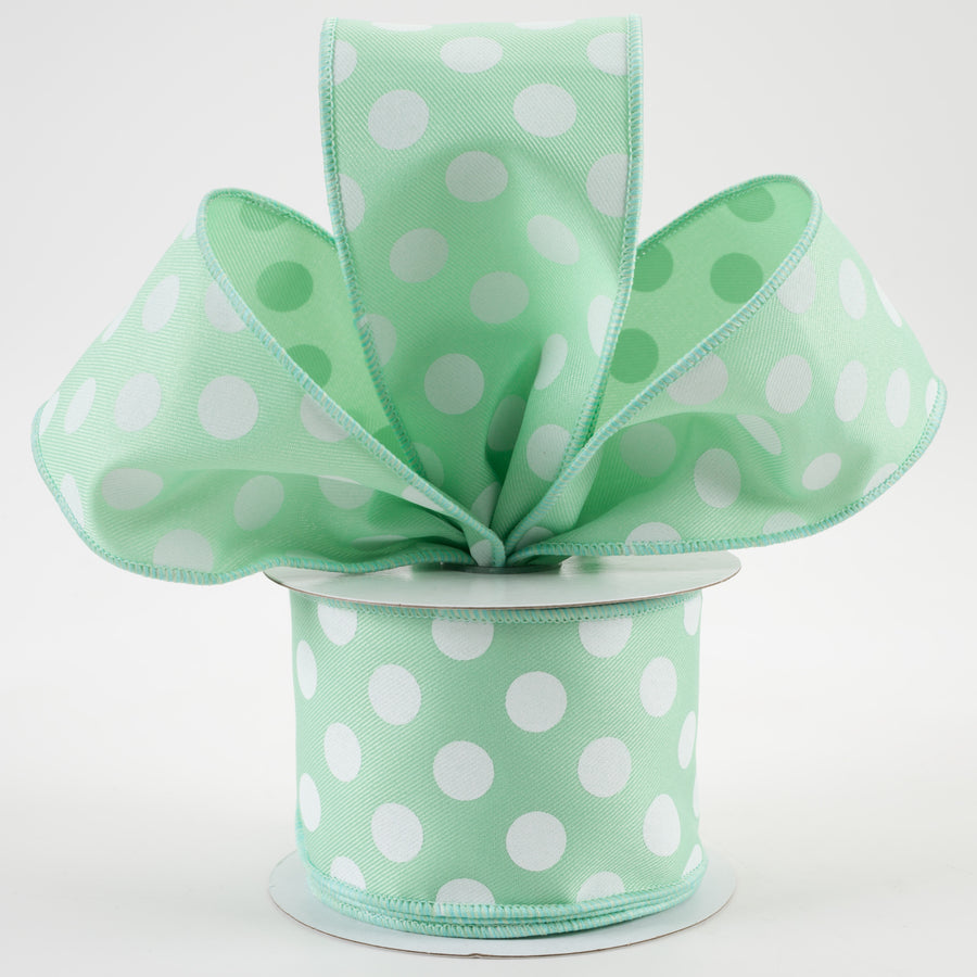 2.5" Polka Dots Ribbon: Mint & White (10 Yards) Lifestyle Photo