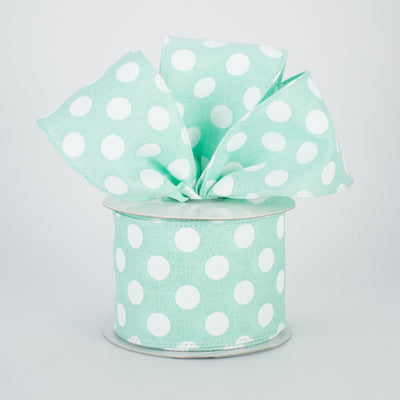 2.5" Polka Dots Ribbon: Mint & White (10 Yards) Lifestyle Photo