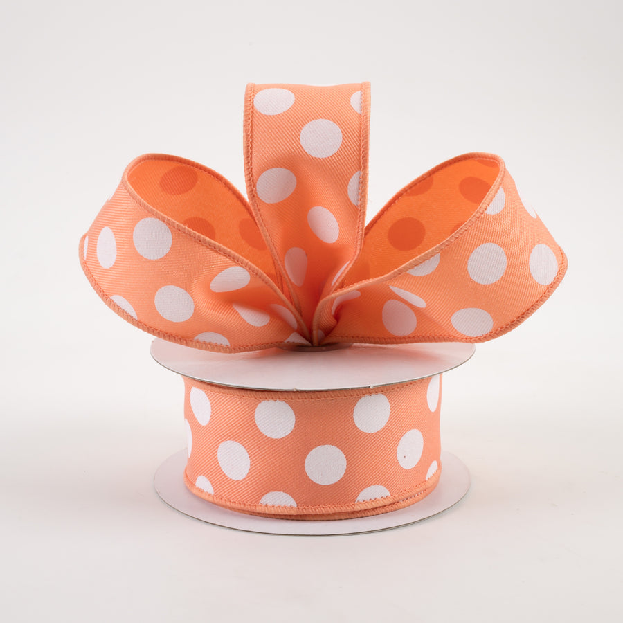 1.5" Polka Dots Ribbon: Peach & White (10 Yards) Lifestyle Photo