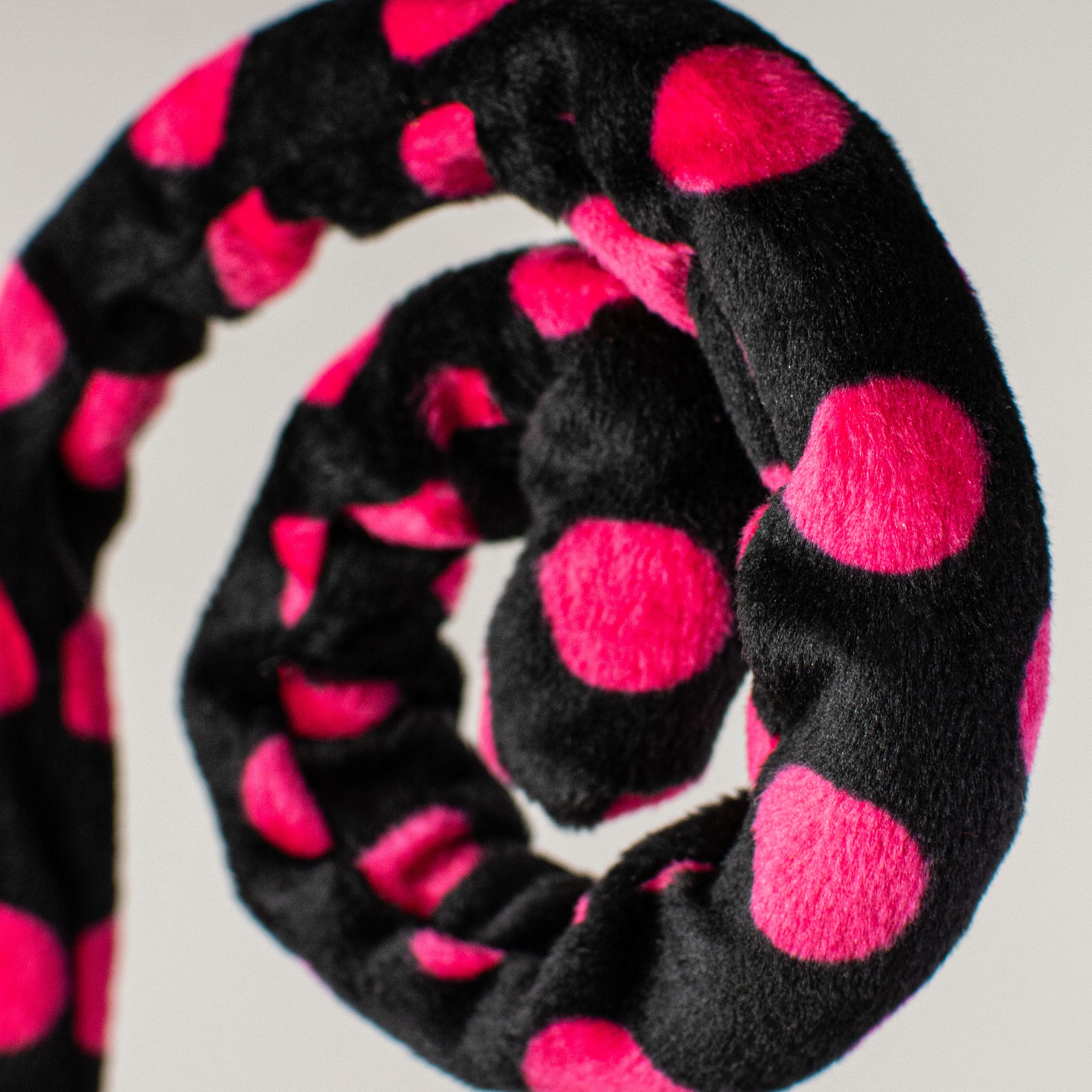 29" Polkadot Spiral Curly Spray: Black & Fuchsia detail photo 4