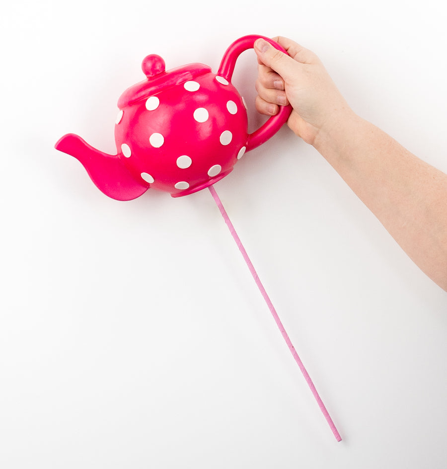 18" Polkadot Tea Pot Pick: Fuchsia Pink detail photo 3