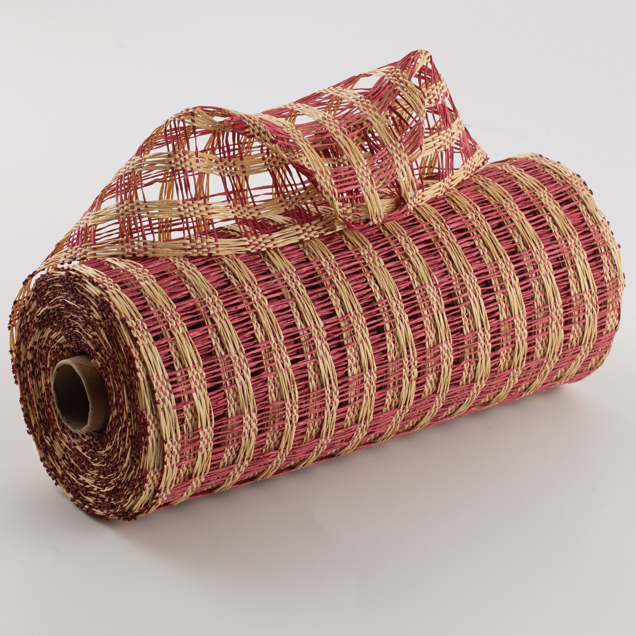 10" Poly Burlap Check Mesh: Cranberry & Beige Item Number: RP8121F7