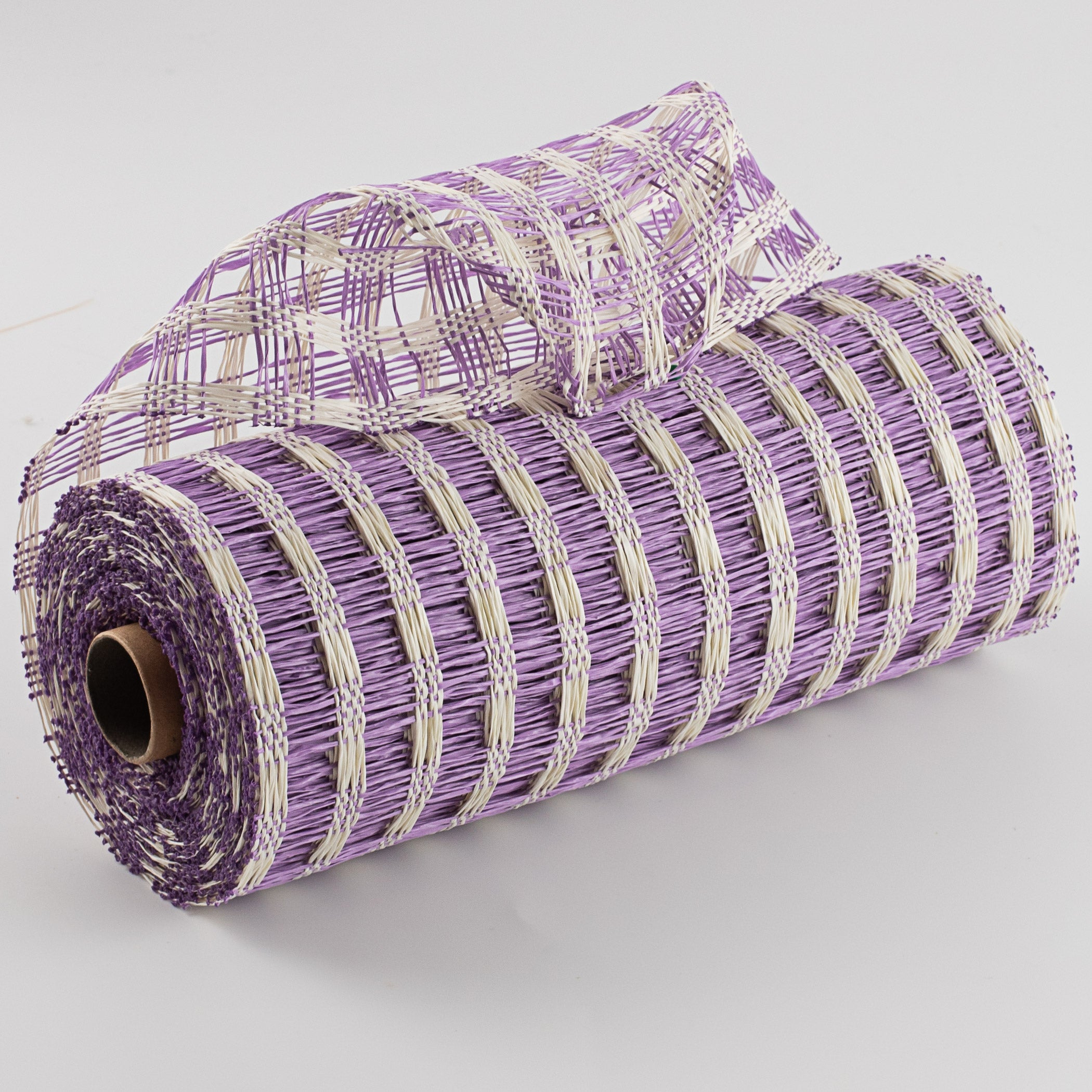 10" Poly Burlap Check Mesh: Lavender & Cream Item Number: RP8121H2