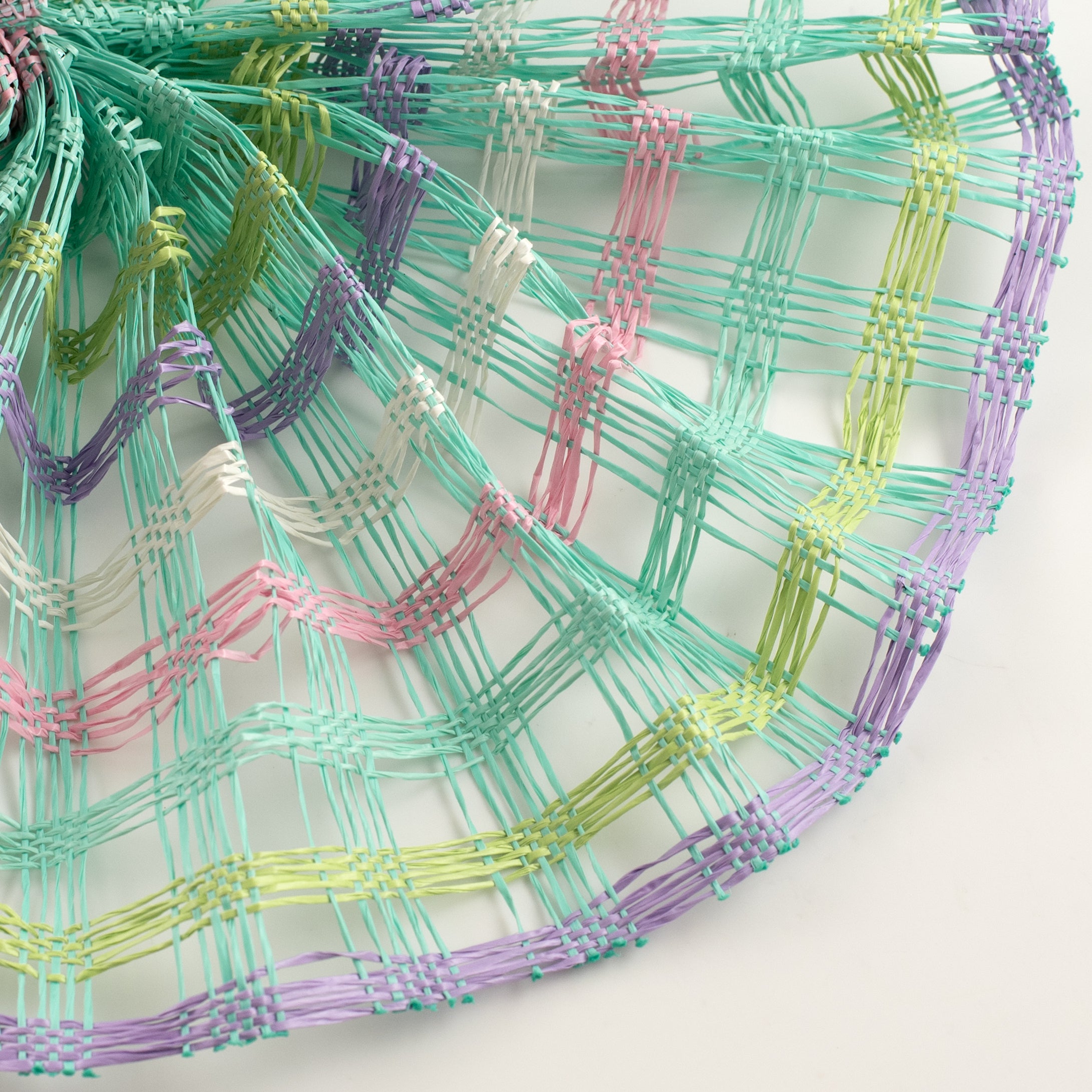 10" Poly Burlap Check Mesh: Mint, White, Pink, Fresh Green, Lavender Lifestyle Photo