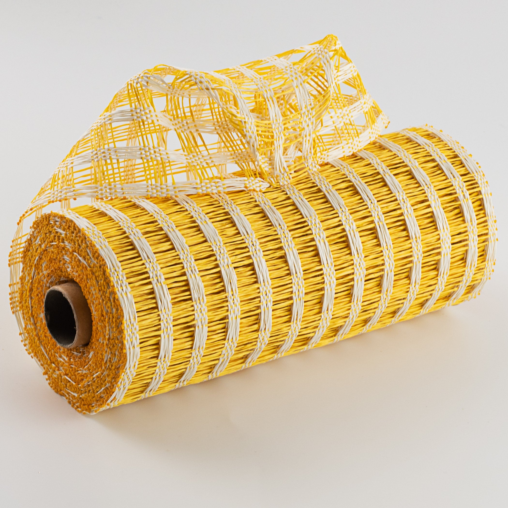 10" Poly Burlap Check Mesh: Yellow & Cream Item Number: RP8121H4