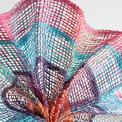 10" Poly Burlap Check Plaid Mesh: Fuchsia, Turquoise, Purple, Orange, Green, Red Lifestyle Photo