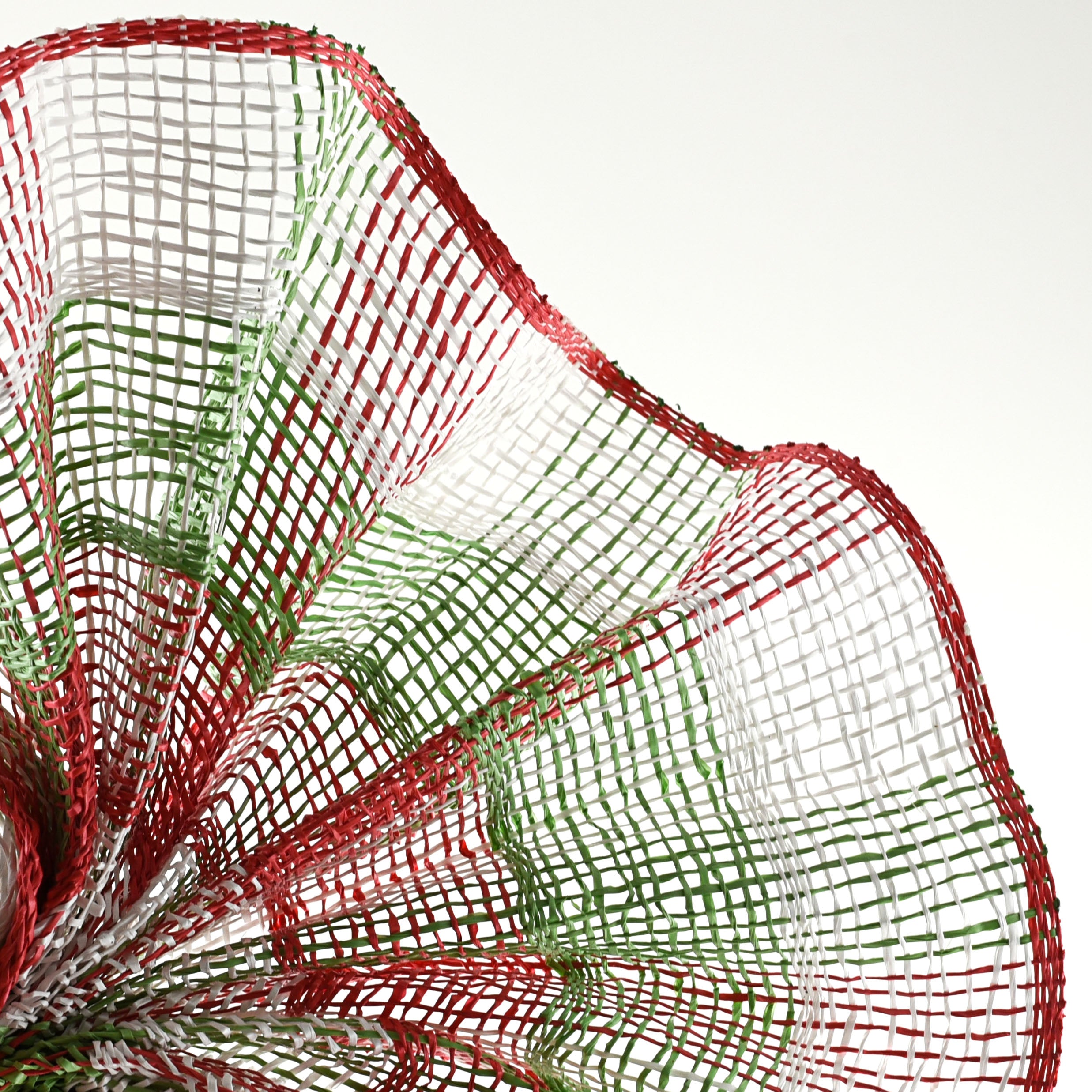 10" Poly Burlap Check Plaid Mesh: Red, Lime, White Lifestyle Photo
