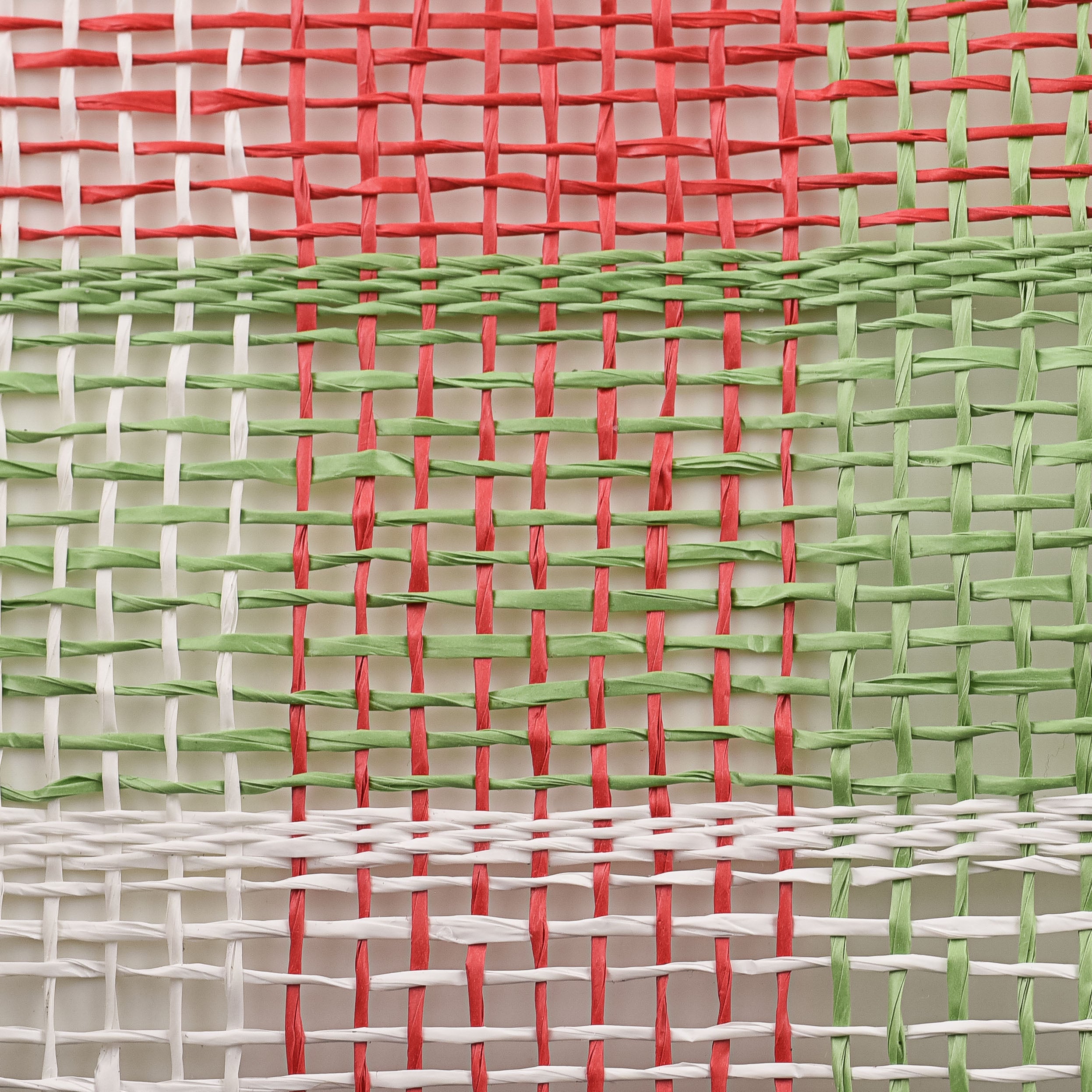 10" Poly Burlap Check Plaid Mesh: Red, Lime, White detail photo 3