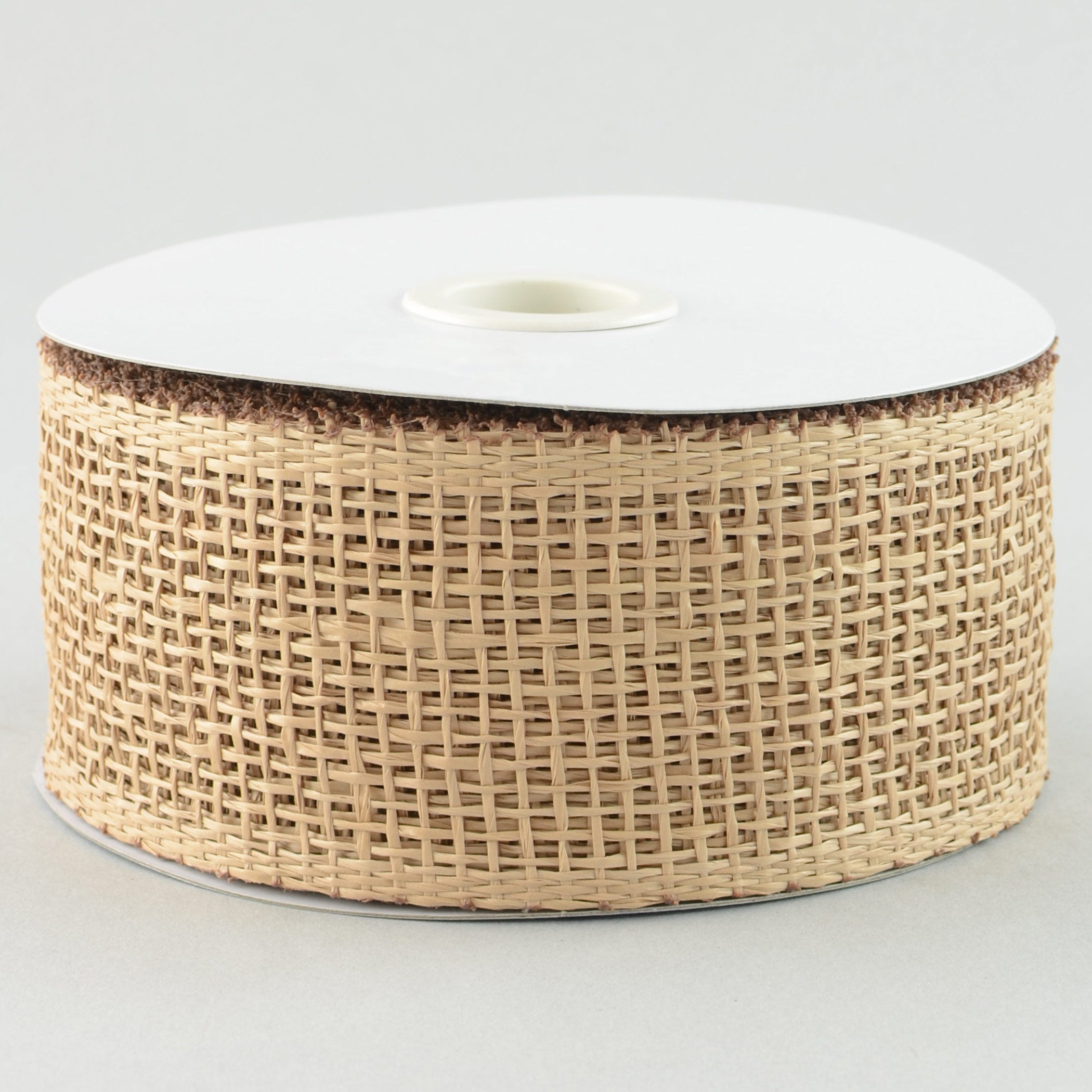 2.5" Poly Burlap Mesh Ribbon: Natural Brown (20 Yards) Item Number: RP610018