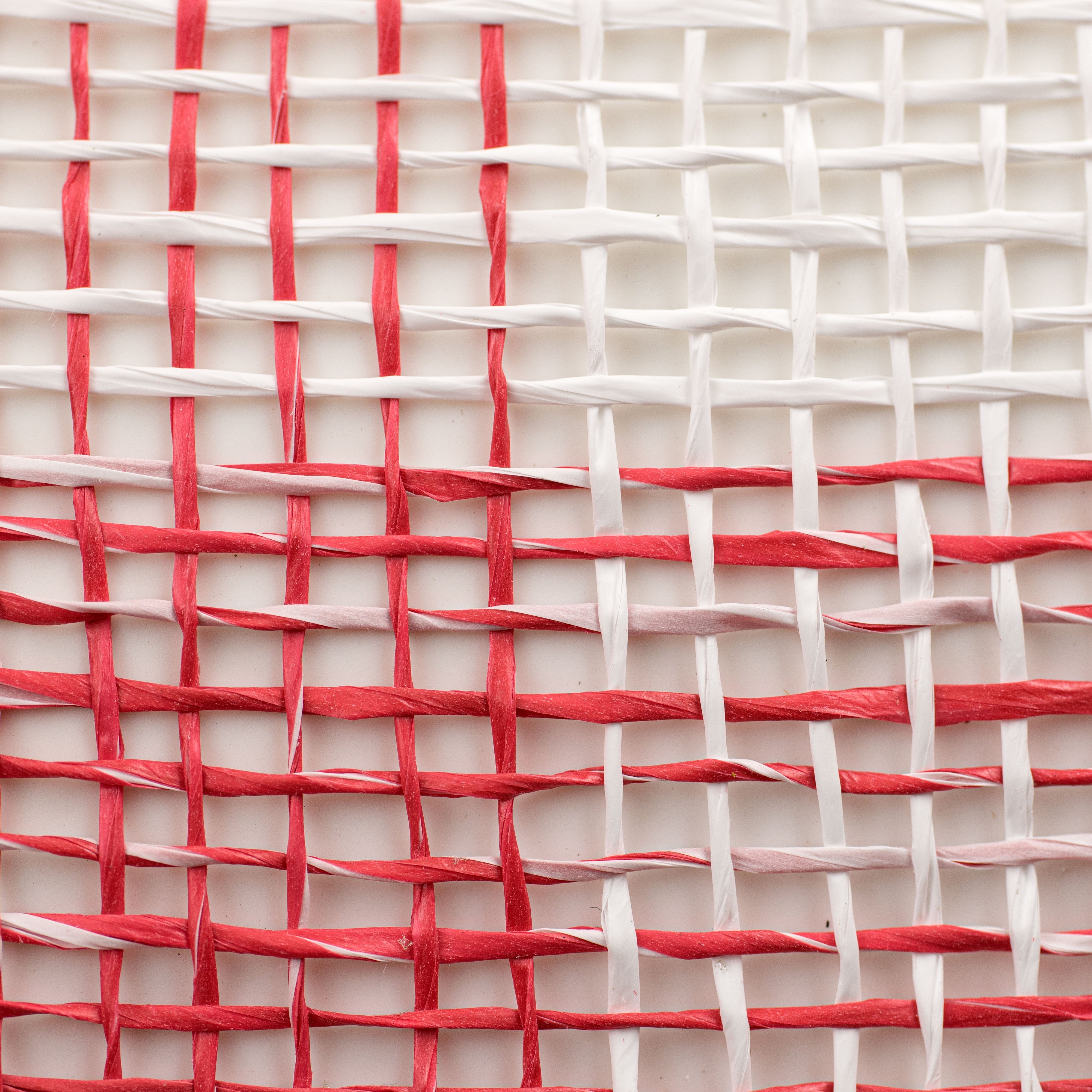 10" Poly Burlap Plaid Mesh: Red & White detail photo 3