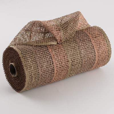 10" Poly Burlap Stripe Mesh: Moss, Brown, Natural Item Number: RP810259