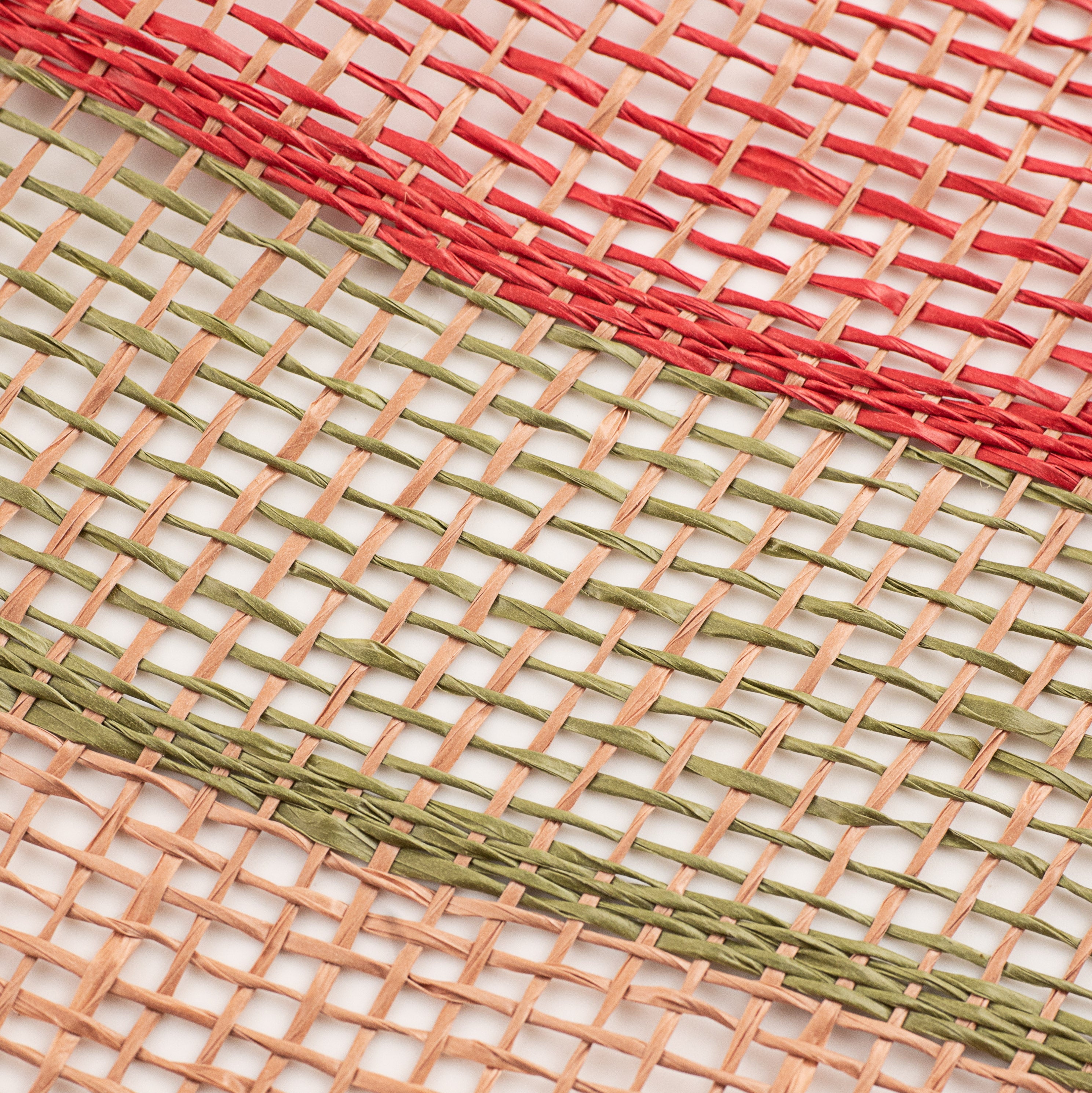 10" Poly Burlap Stripe Mesh: Red, Olive, Natural detail photo 3