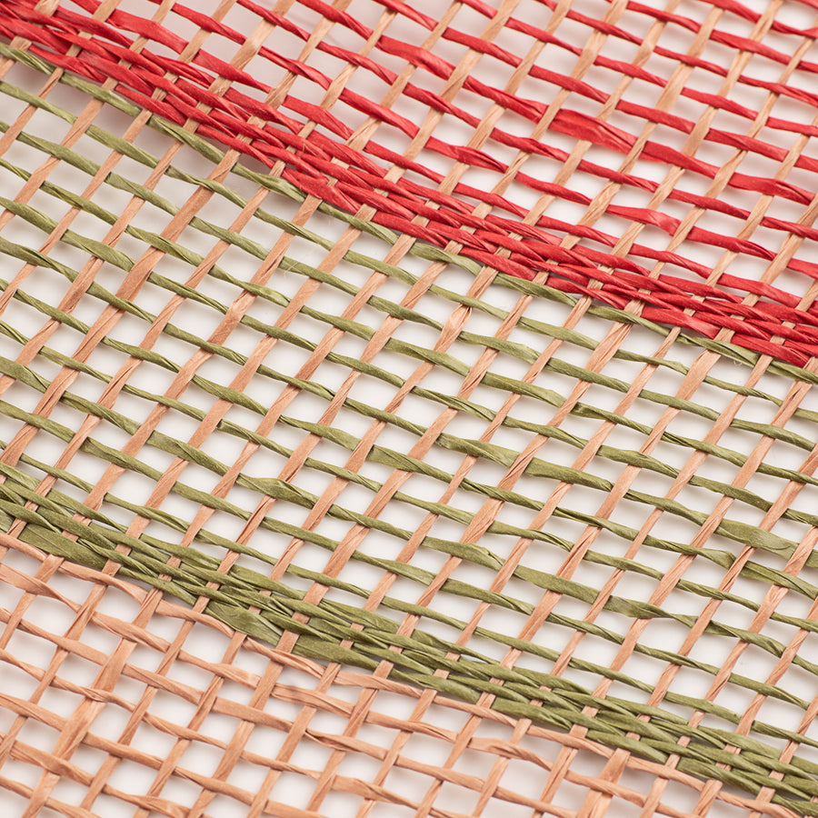 10" Poly Burlap Stripe Mesh: Red, Olive, Natural detail photo 3