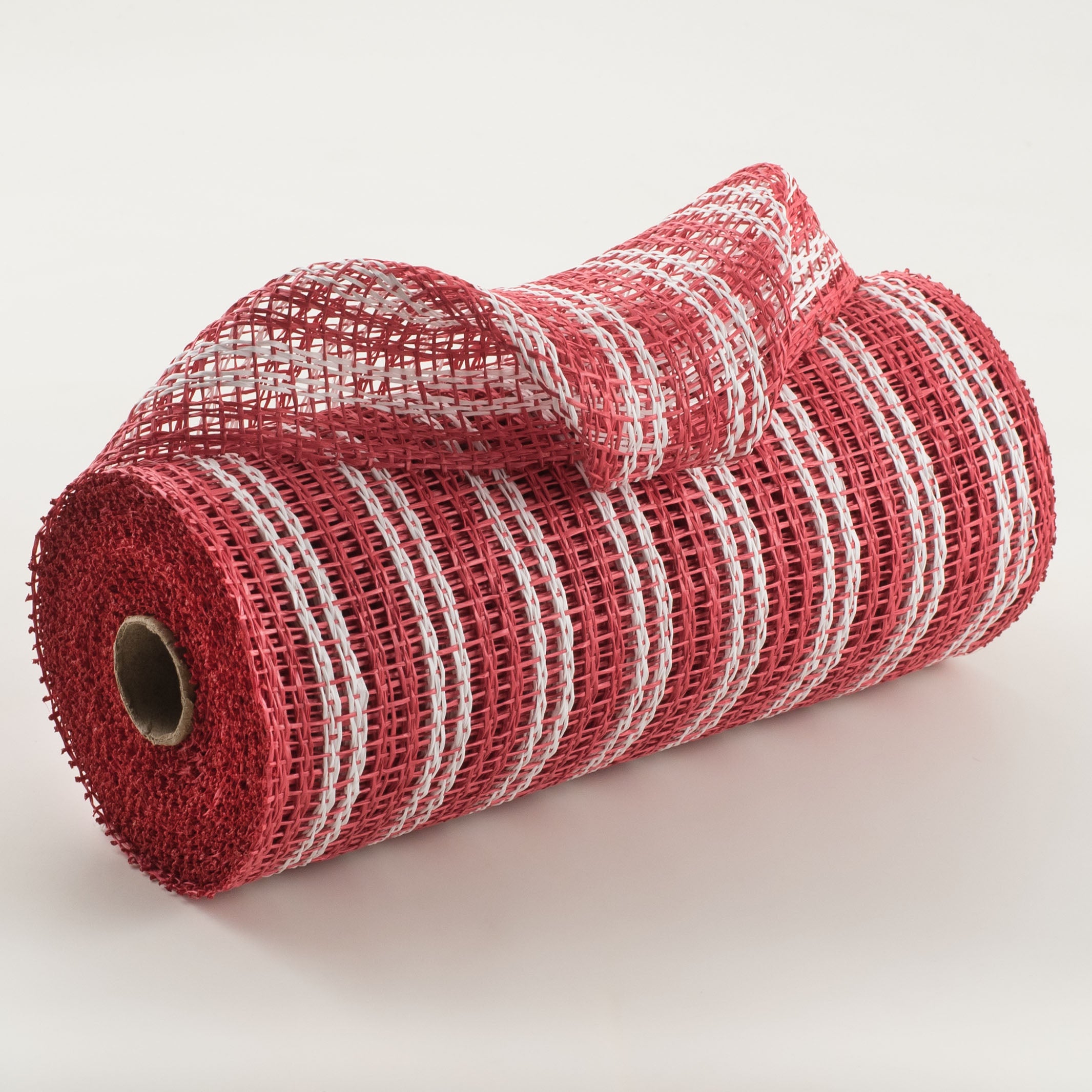 10" Poly Burlap Double Stripe Mesh: Red & White Item Number: RP810634
