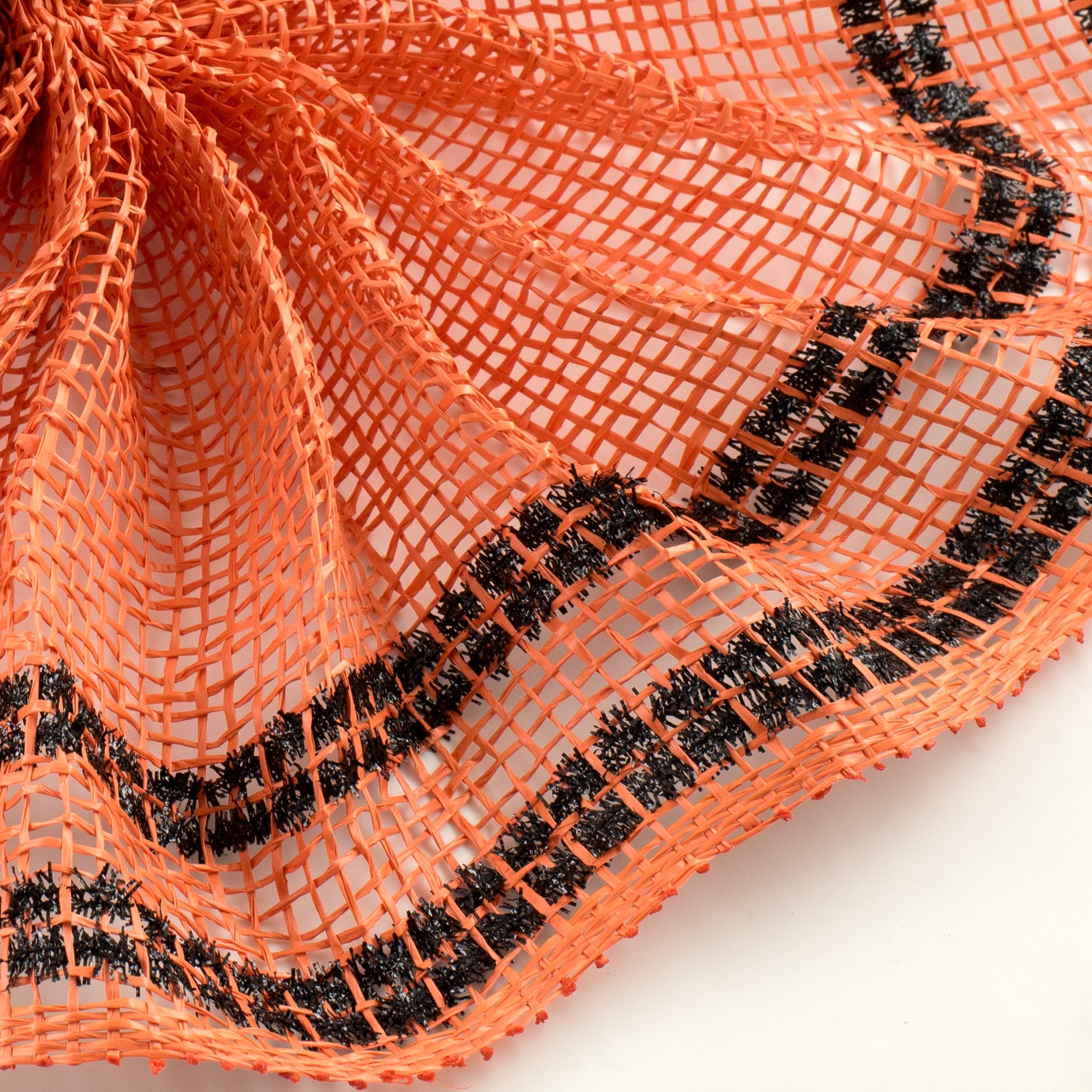 10" Poly Burlap Tinsel Border Mesh: Orange & Black Lifestyle Photo