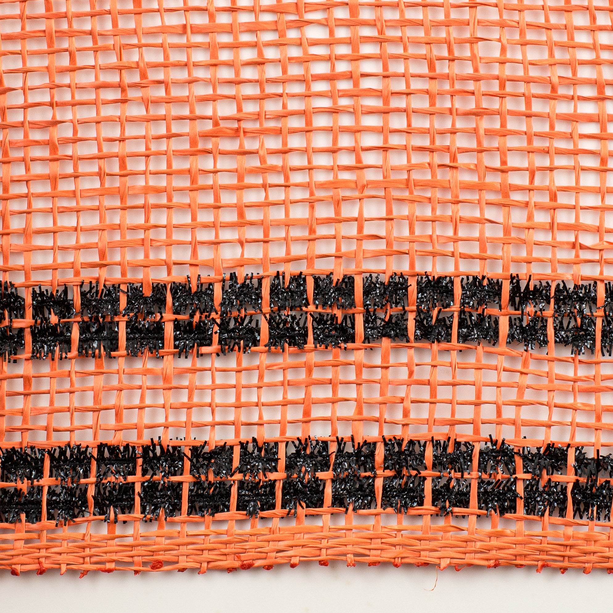 10" Poly Burlap Tinsel Border Mesh: Orange & Black detail photo 3